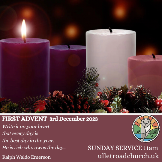 The 4 candles of Advent represent the 4 Sundays of Advent, and they respectively symbolise hope, peace, joy, and love. 🕯️🕯️🕯️🕯️

Join @UlletRoadChurch in the lead up to Christmas. Click here for more info: ulletroadchurch.uk

#Unitarian #adventcandles #whatsonliverpool