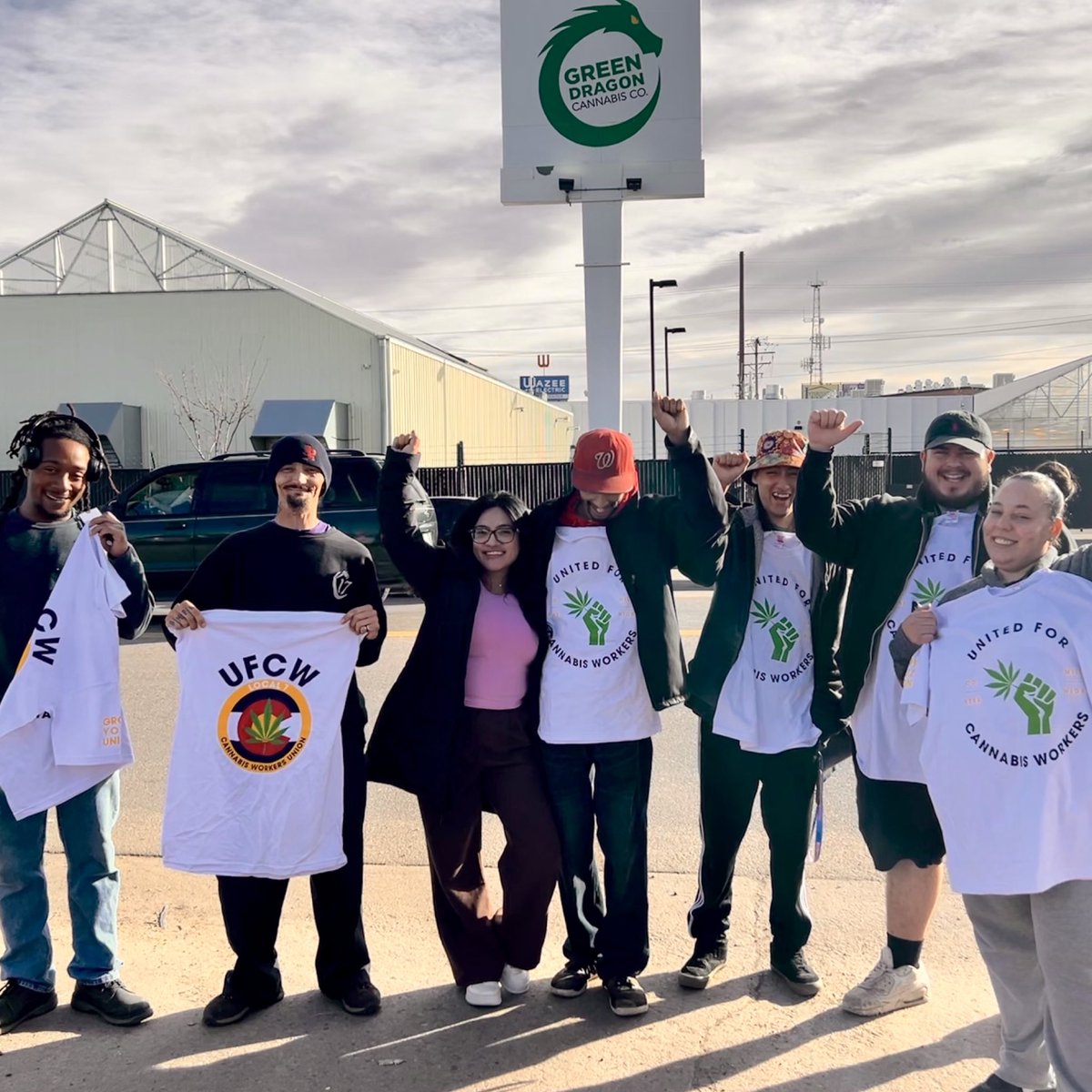 Today our Green Dragon Grow House members met with their new Union Representative and received some new union swag to represent in their facility! Welcome to Local 7!! #letsgrowyourunion #cannabisunion #unitedforcannabisworkers #unionstrong #ufcw7 #5280