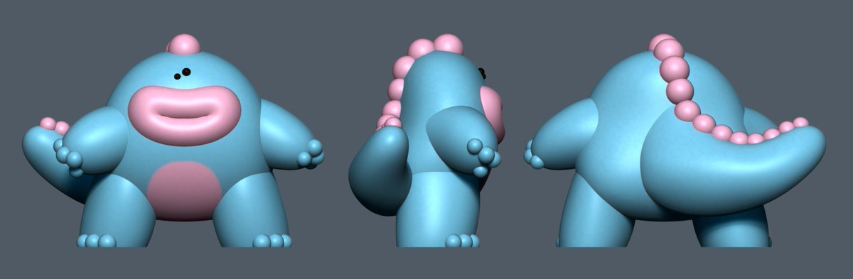 DinoBabyZiggy's tweet photo. Making the mold of the figures is by far the most expensive part of the process, so the next step is to get the basic shapes and dimensions figured out in 3D. This was the first pass at Ziggy. I think it was pretty good for a rough pass! https://t.co/S53RR9SlSM
