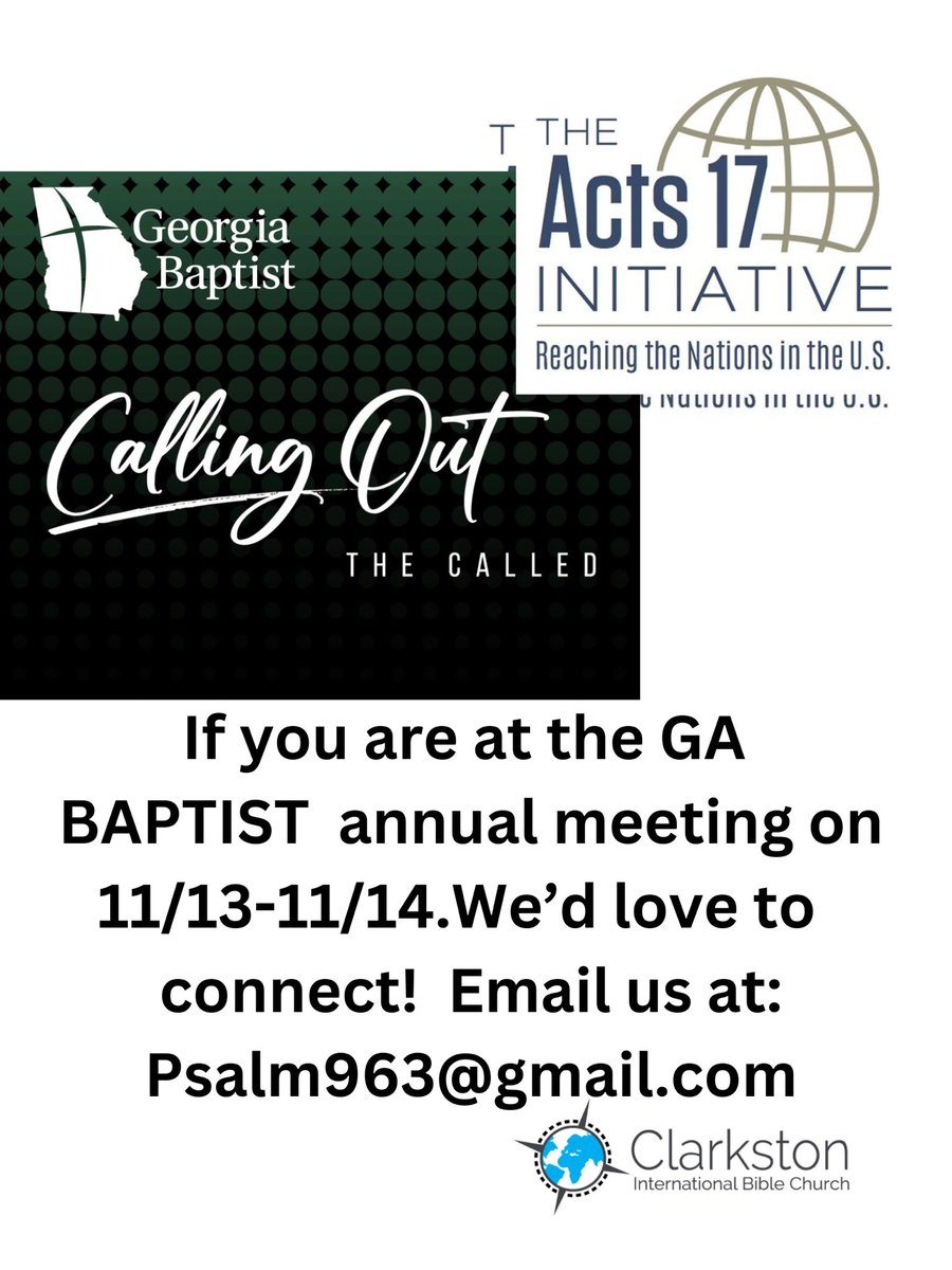 Are you @GABaptistannoual meeting today &amp; want to learn more about taking the Gospel to the nations that are our neighbors in metro Atlanta? 
We’d love to chat if you are here, please message us and will try to connect in the exhibit hall.