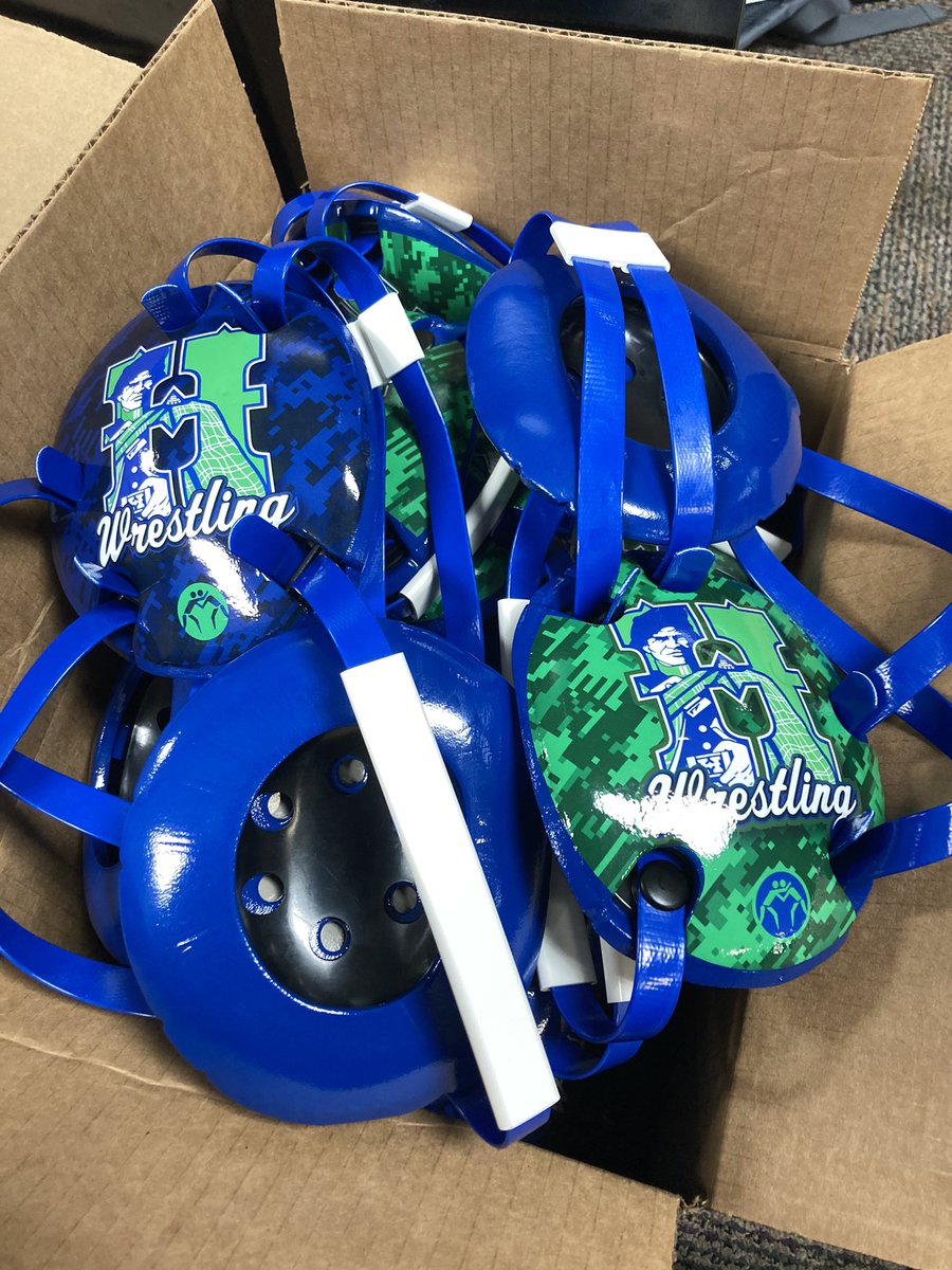 Full Custom Designed headgear order for Highland HS. Msg us if you’re interested in getting a sweet custom designed set of headgear for your team!