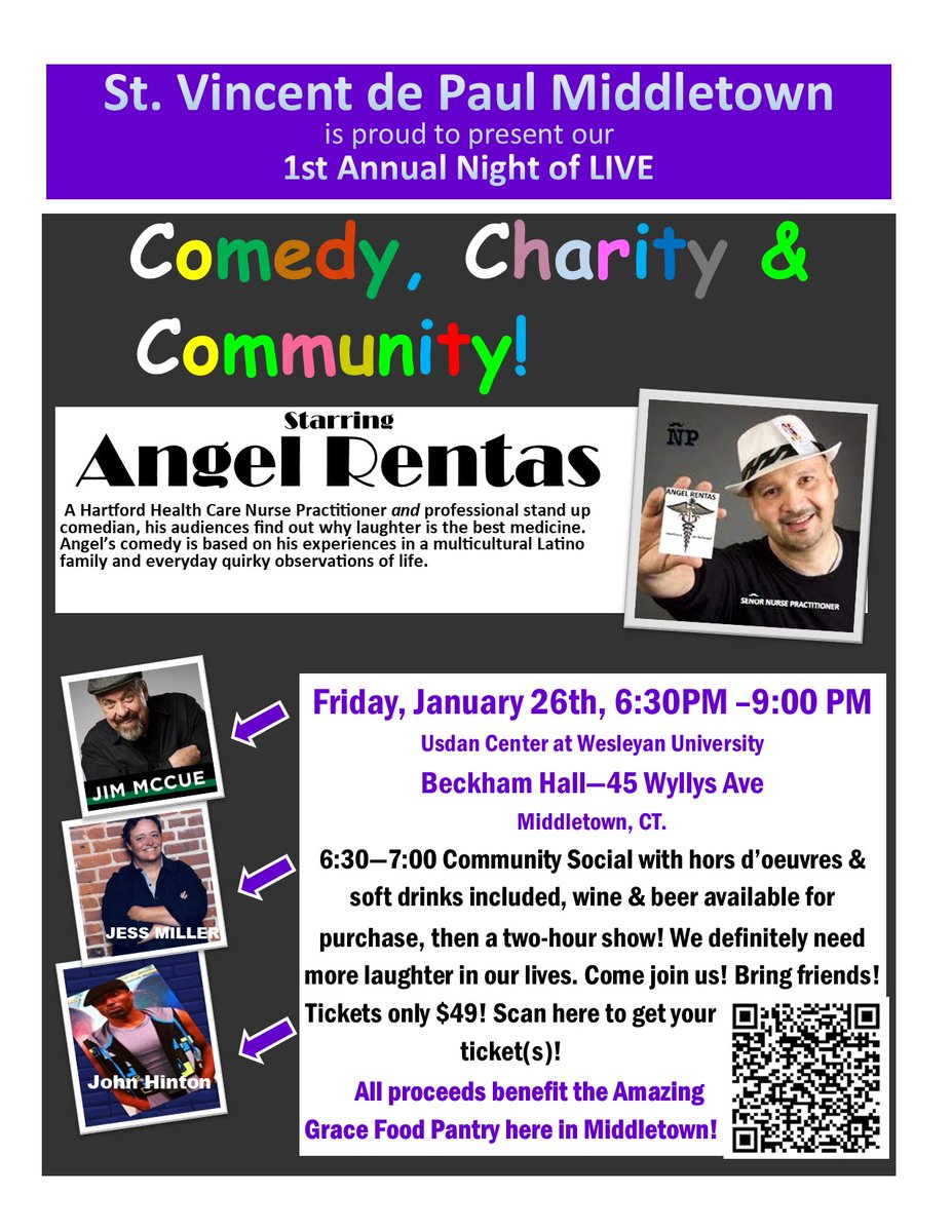 Get your tix now for this hilarious, post holiday, live comedy show! All proceeds benefit Amazing Grace Food Pantry.