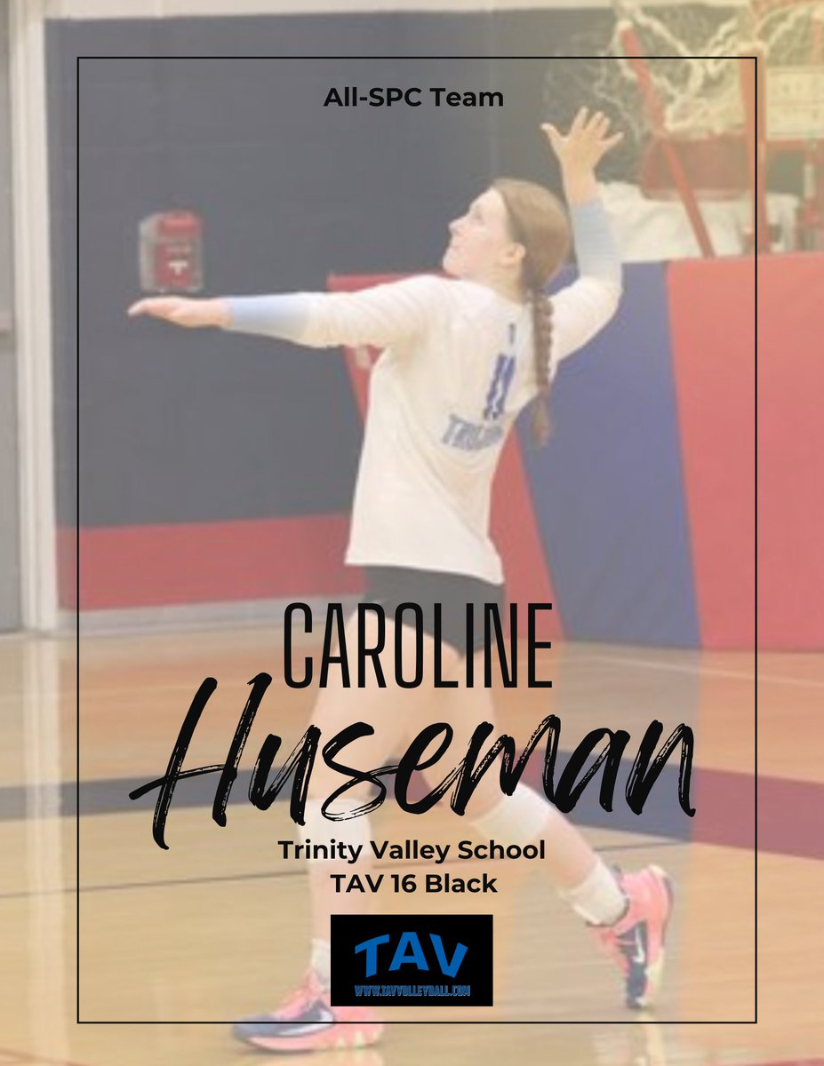 Congrats to #TAV16Black athlete Caroline Huseman (Trinity Valley School) for being named to the All-SPC Team! #GoTAV