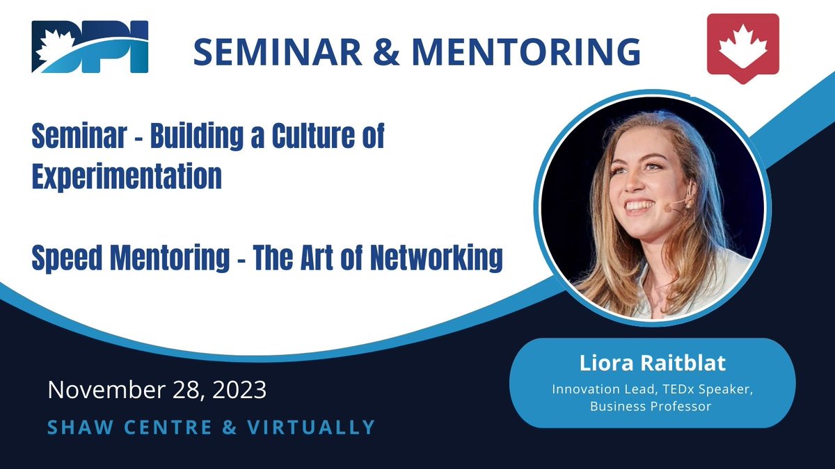 We are only two weeks away from our last #DPI event of 2023 and it's going to be a good one.
Don't miss the opportunity to join us for a seminar and speed mentoring session on November 28th. Register and invite a colleague.  tinyurl.com/DPI-Seminar-Me…