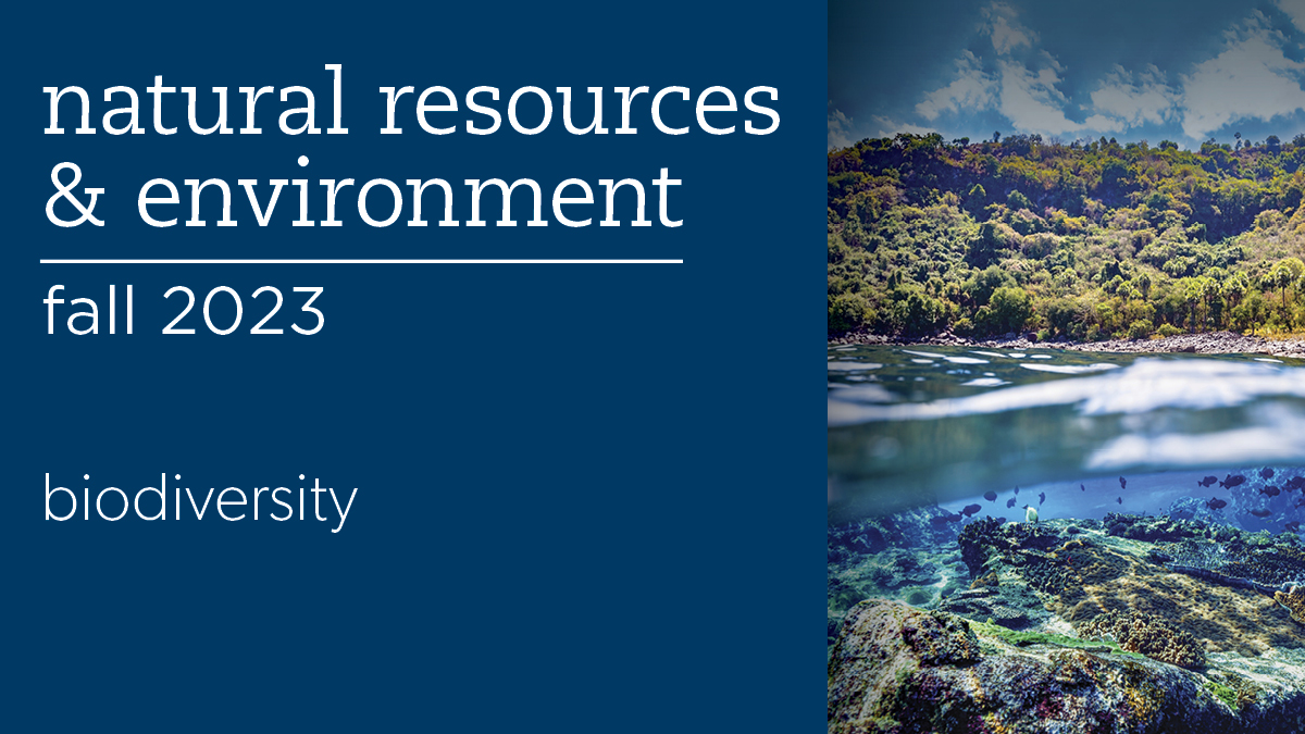 The NR&amp;E Fall 2023: Biodiversity issue is now available! Articles explore biodiversity loss, habitat and species protection, the federal 30 by 30 Initiative, and more. Visit the link to read the full issue: ow.ly/zZIm50Q7cjN