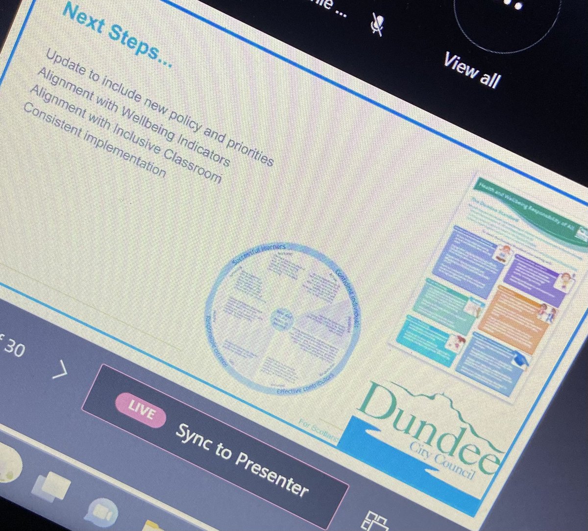 DundeeHWB1's tweet image. Thank you @EdScot_HWB for inviting me to share the work we are doing in Dundee to address HWB Responsibility of All. 
The Dundee Standard is part of our ongoing development in schools to support our children &amp;amp; young people. #DundeeLearning