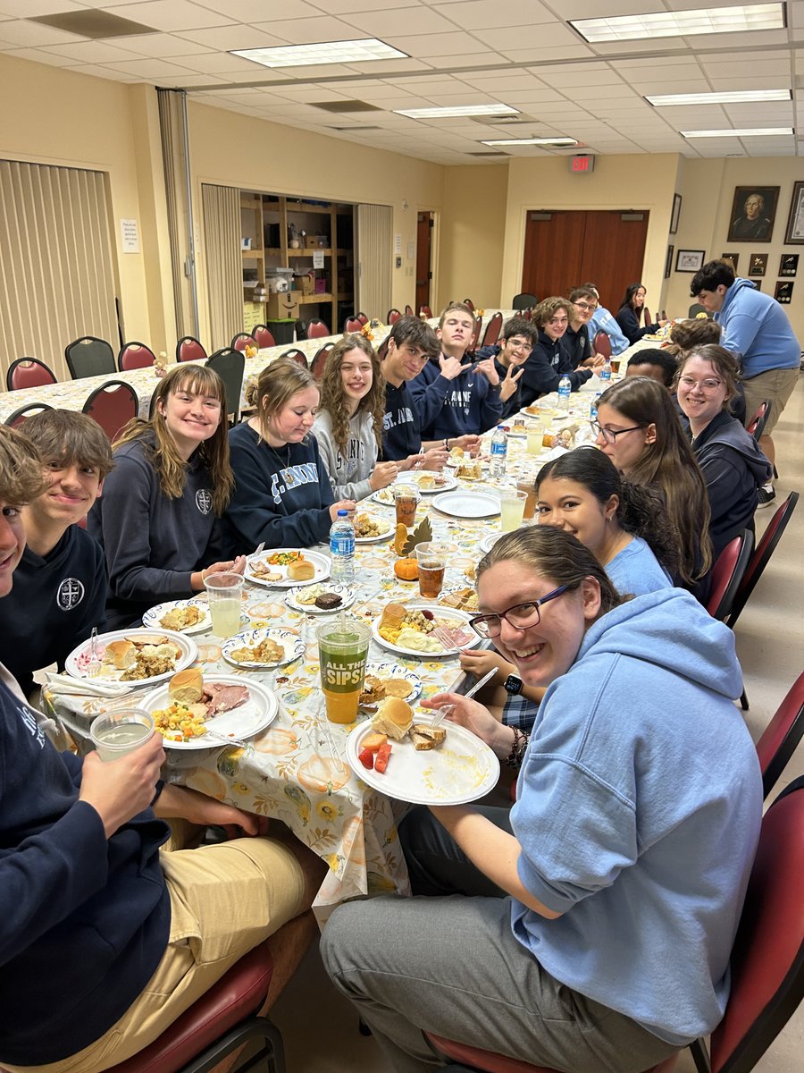 stannerockhill's tweet photo. Thank you to our families! The High School enjoyed a wonderful (early) Thanksgiving feast! We are blessed! #stannestrong #HappyThanksgiving #TurkeyDay https://t.co/cetWXn8ozj
