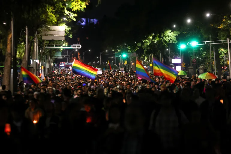 ianbremmer's tweet photo. thousands march in mexico city after the death of country’s first openly nonbinary judge

found killed next to their partner https://t.co/z4JZ5xXB3S