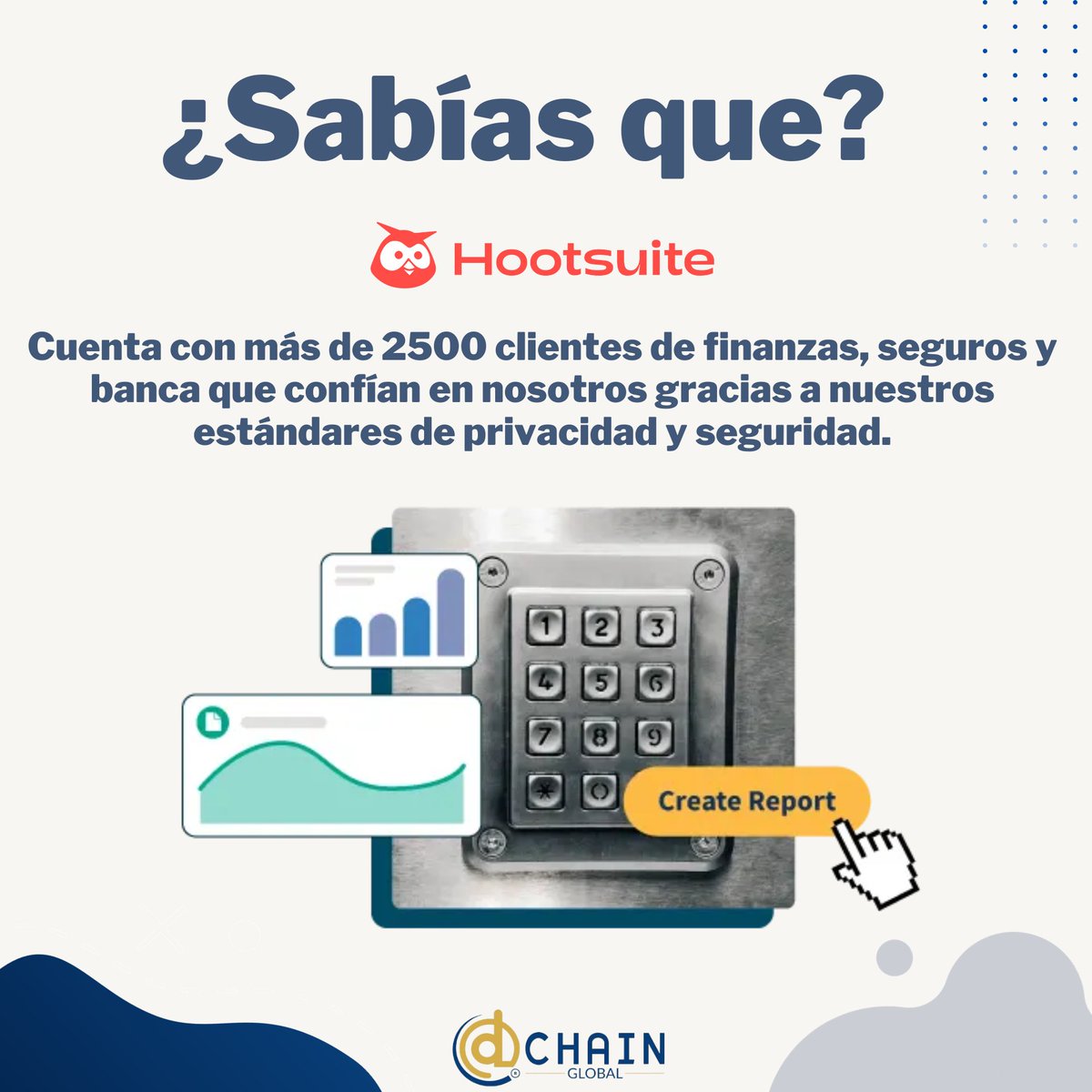🔒La seguridad y el cumplimiento hacen que mantenerse activos en redes sociales sea un desafío para los profesionales de las finanzas. Hootsuite incluye todo lo que necesitas para hacer crecer tu negocio en las redes sociales y generar menos riesgo👍🔥