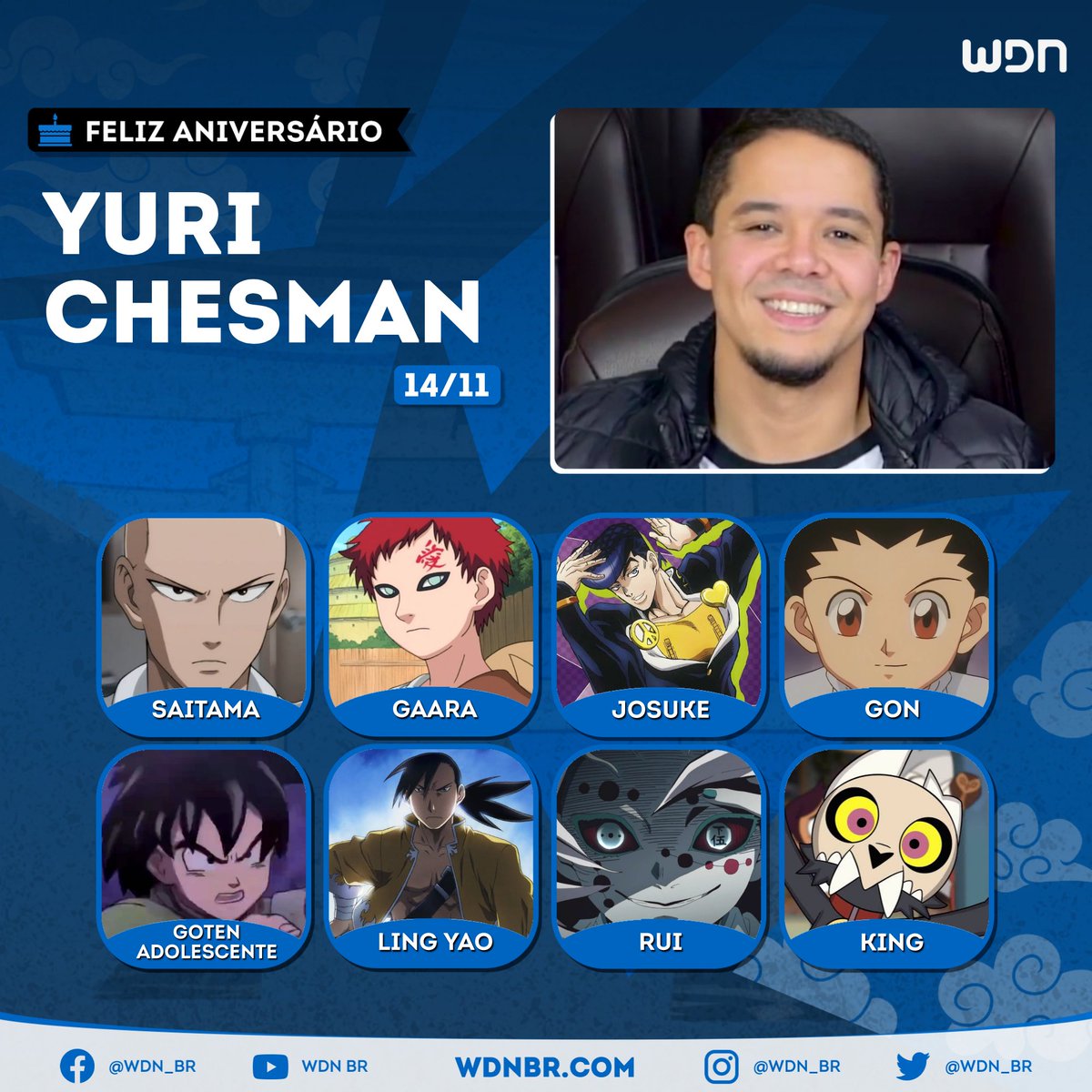 Dubladores BR - YURI CHESMAN (Gon,Gohan ''jovem'' na luta contra o