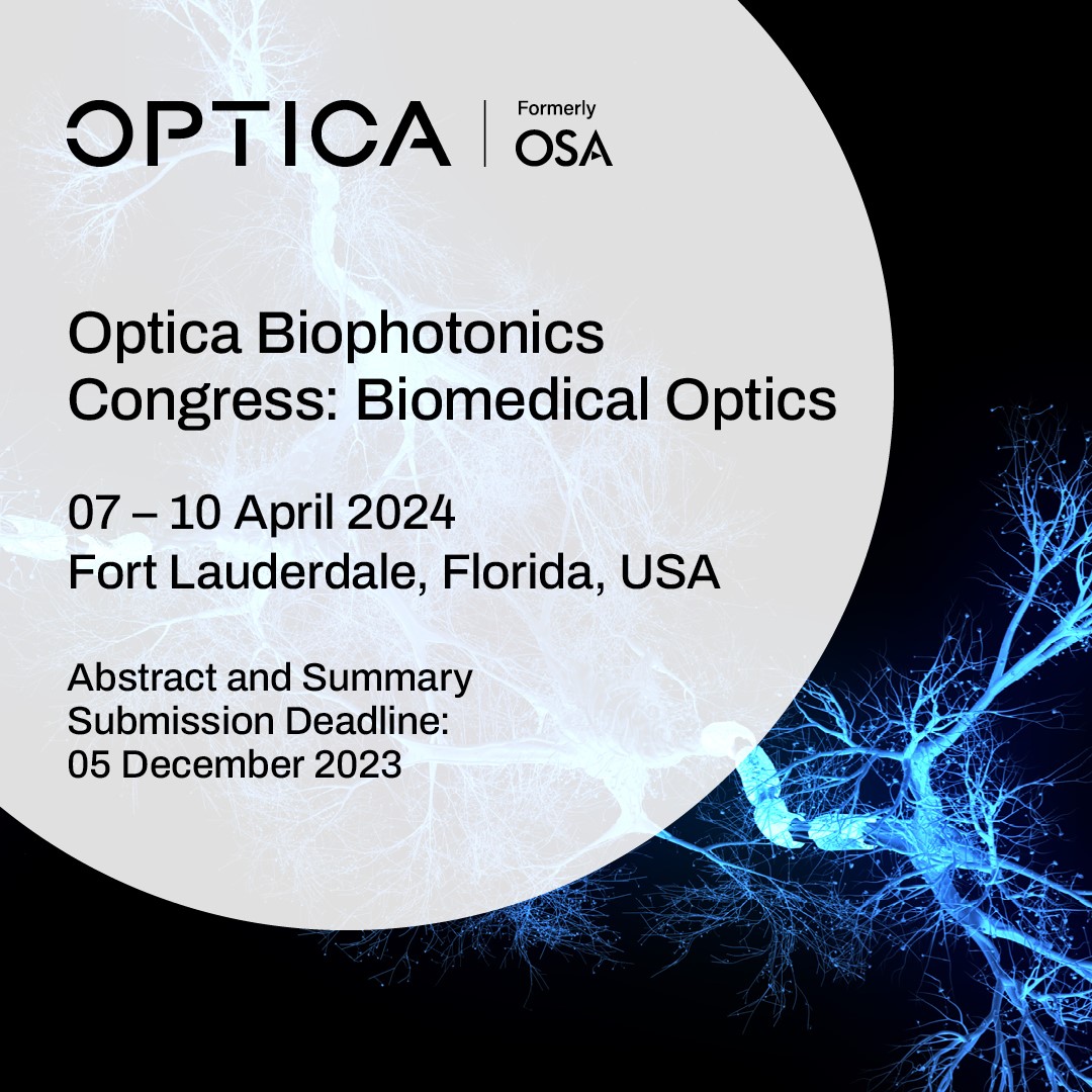 kkoseug's tweet photo. The BioMed 2024 submission deadline is approaching !! (noon, 12:00 EST (UTC-05:00), Tuesday, 05 December 2024). For more information, https://t.co/eT0wp2s5aQ, @Optica, and #OpticaBiophotonics24. Hope to see you at the meeting :) https://t.co/QluFdkfavb