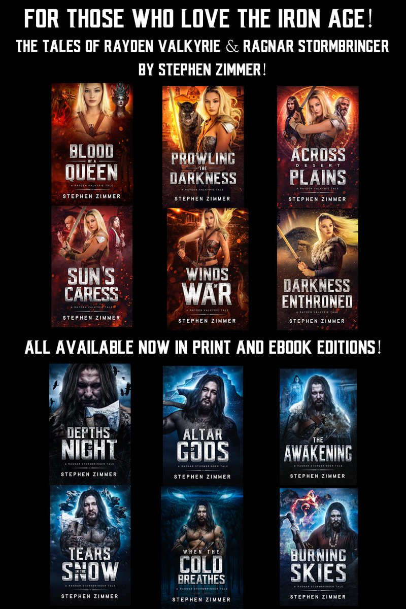 SGZimmer's tweet image. All of the stand-alone tales are finally in individual print editions, all 12 of the Rayden Valkyrie and Ragnar Stormbringer Tales! 

Check them out! 

#IronAge #Books #Reading