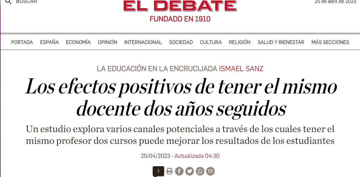 Tener el mismo docente dos años seguidos mejora los resultados académicos de los estudiantes. Influye de forma positiva en una mayor asistencia, progresión del alumnado, mejora su comportamiento en clase y aumenta expectativas de profesores <a href="/Fundacion_SM/">Fundación SM</a> oes.fundacion-sm.org/claves-para-la…