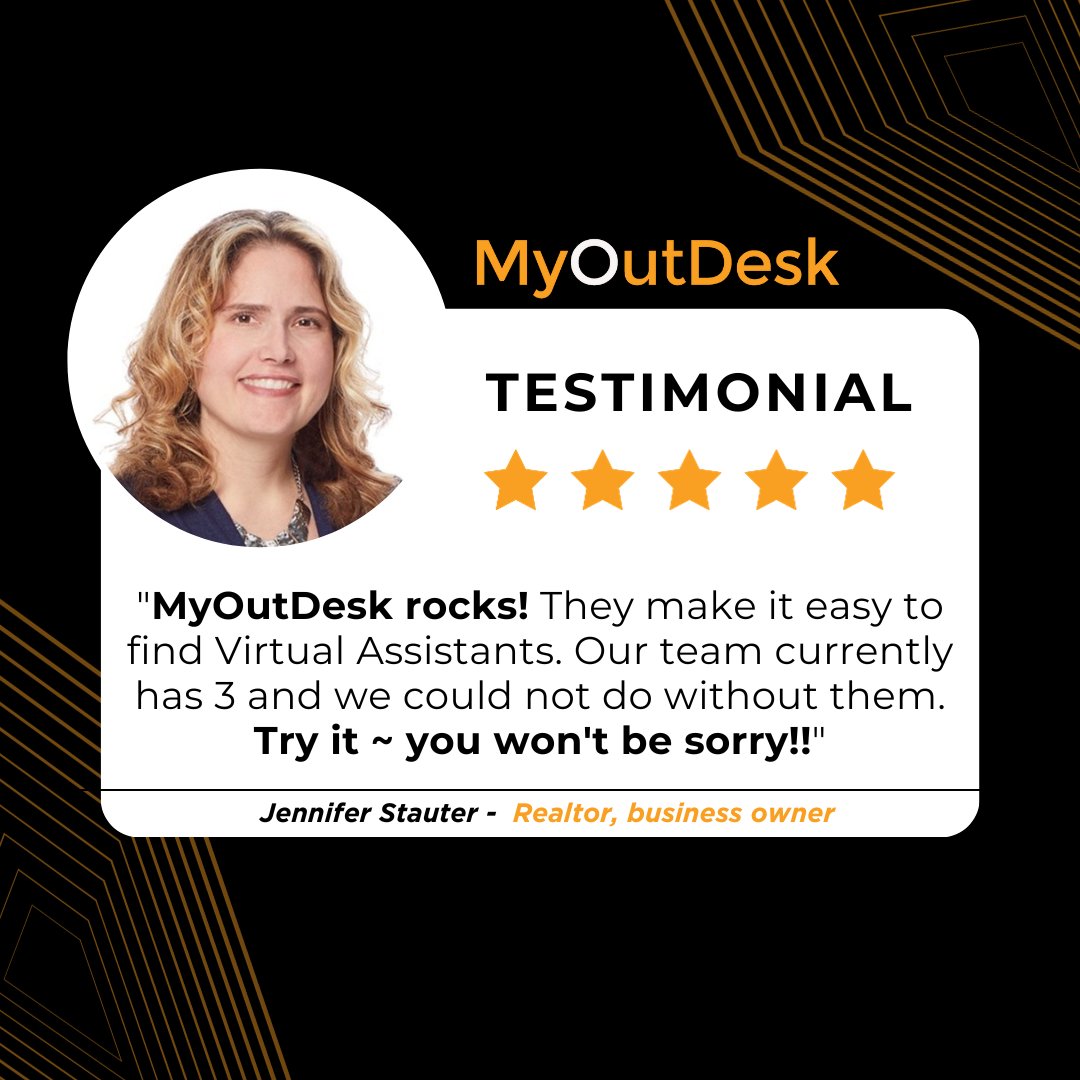 MyOutDesk's tweet photo. When was the last time a business inspired you to say they "rock"? π€¨ That kind of praise from a satisfied customer is why we're so proud to do what we do. π Thanks Jen, you rock! π€
#testimonialTuesday #review #virtualassistants #myoutdesk #b2b #hiring #realtors #business https://t.co/bWzH1m2jAE