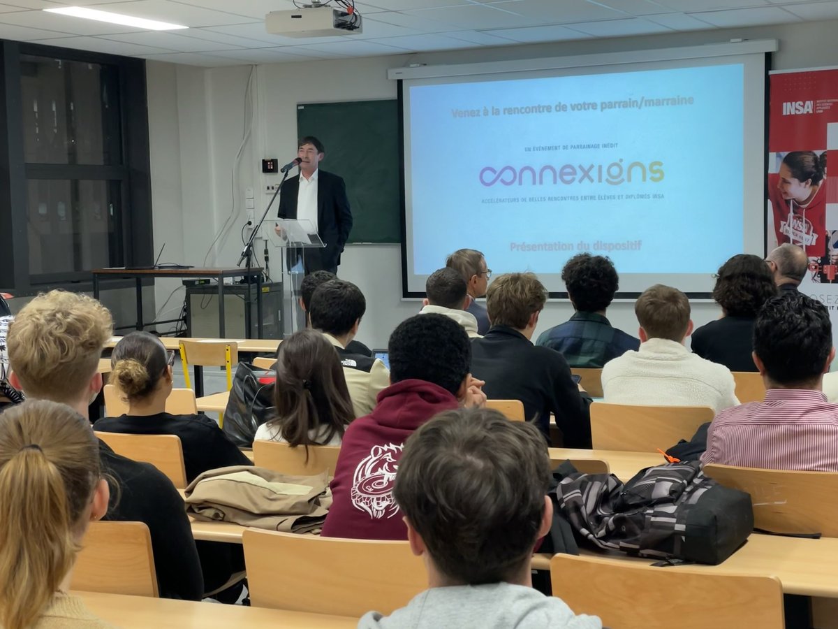 FranckBizet's tweet photo. Soirée Connexions INSA, dispositif de parrainage entre élèves et diplômés. Objectif : cultiver un sentiment d’appartenance à la communauté INSA,
développer des liens intergénérationnels, s’enrichir des relations, des expériences, des avis éclairés les uns des autres. https://t.co/4gtDGzAXUt