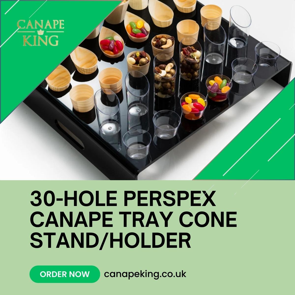 Elevate your event presentations with our 30-Hole Perspex Canape Tray Stand! 🌟✨ Order now for an elegant serving solution! 🍢🥂  

Order here: canapeking.co.uk/products/30-ho… 

#CanapeTray #sustainability #biodegradableproduct #canapeking #partyneeds #weddingsupplies #eventsupplies