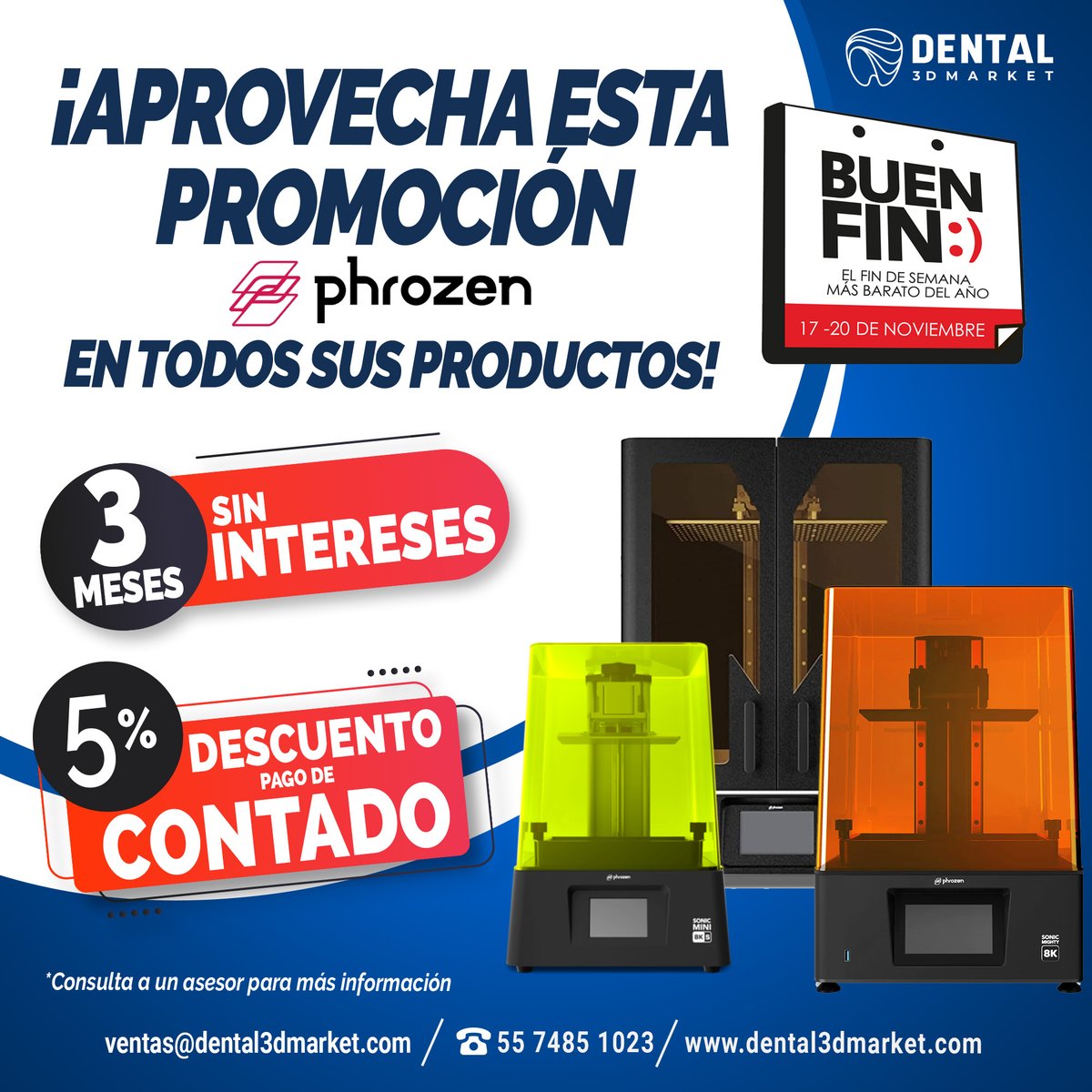 D3dmarket's tweet image. ¡Aprovecha esta increíble promoción que traemos para ti! 😍

Phrozen te ofrece 3 MSI o un 5% de descuento, no esperes más y adquiere tu equipo aquí👇🏼 
dental3dmarket.com/c/impresoras-3…

¡Contáctanos!
☎️ 5574851023

#dentalmarket #impresoras3d  #3dmarket #laboratoriodental #phrozen #BuenFin