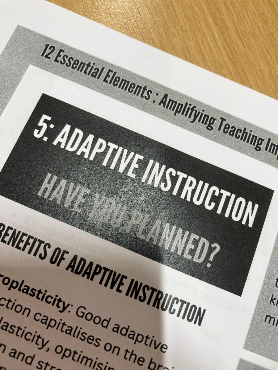 AyresomePrimary's tweet image. Following on from discussions within @AdAstraTrust tonight’s staff development was focussed on adaptive teaching - great conversations, challenge and unpicking our practice #improvingpractice #aiminghigh