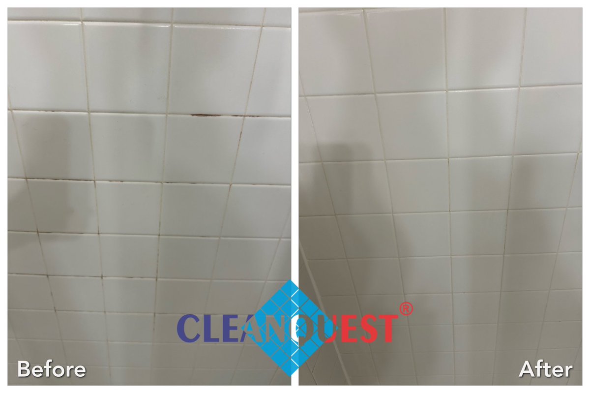 CLEANQUEST's tweet image. Here is one of our November 2023 move-out cleaning before and after cleaning photos of bathroom shower walls. What a difference. #herndon, #Reston