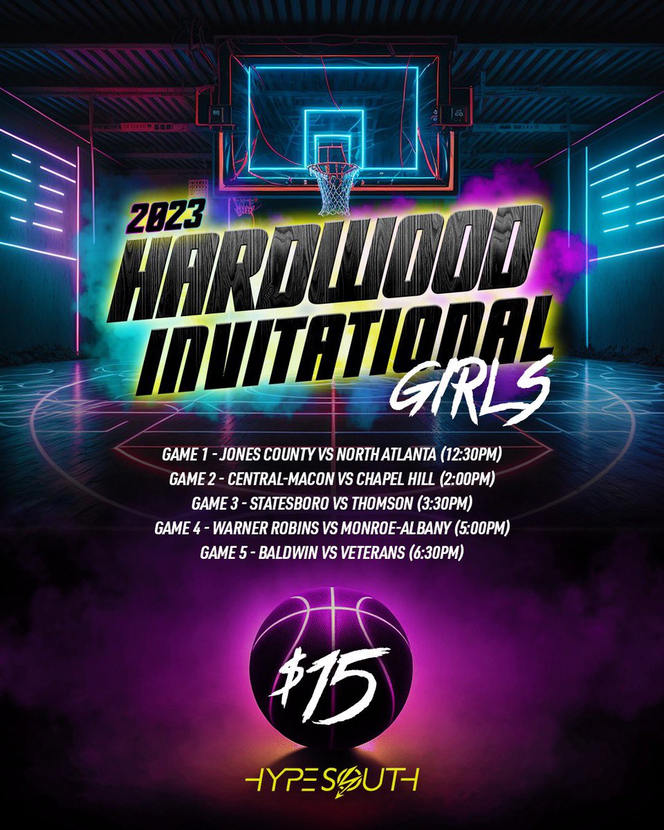 Mark your calendars! 🗓️The Lady Bulldogs will be attending the 2023 Hardwood Invitational @ Warner Robins High School. The ladies will be taking on Statesboro in the Game 3 match up Sat. 11/18.
$15 cash entry💵
Beat us there! Let’s goooo!!🐾 #thomsonhighschool #ladybulldogs 🖤💛