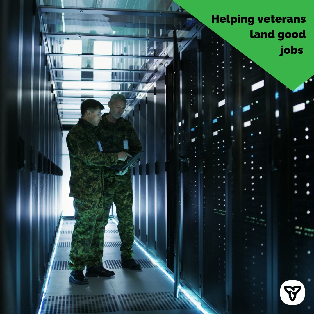 Veterans deserve to know they have support when they transition to civilian life. That’s why the @ONgov is investing $4.3M to help over 350 veterans find rewarding careers in cyber security, information technology and other in-demand sectors. Learn more: news.ontario.ca/en/release/100…