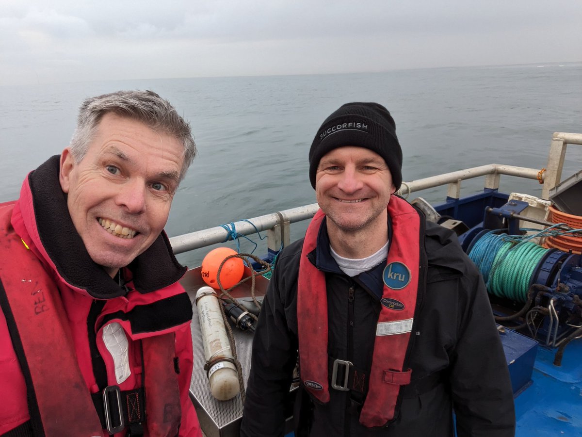 Big relief today! We found & recovered the PAM array we lost in recent storms. One of many benefits of our @SciencesNCL developed NanoPAM is that we can 'talk to it' to locate it underwater. Many thanks to RV PR crew Neil & Barry @JeffNeasham @EngineeringNCL @ecology_ncl