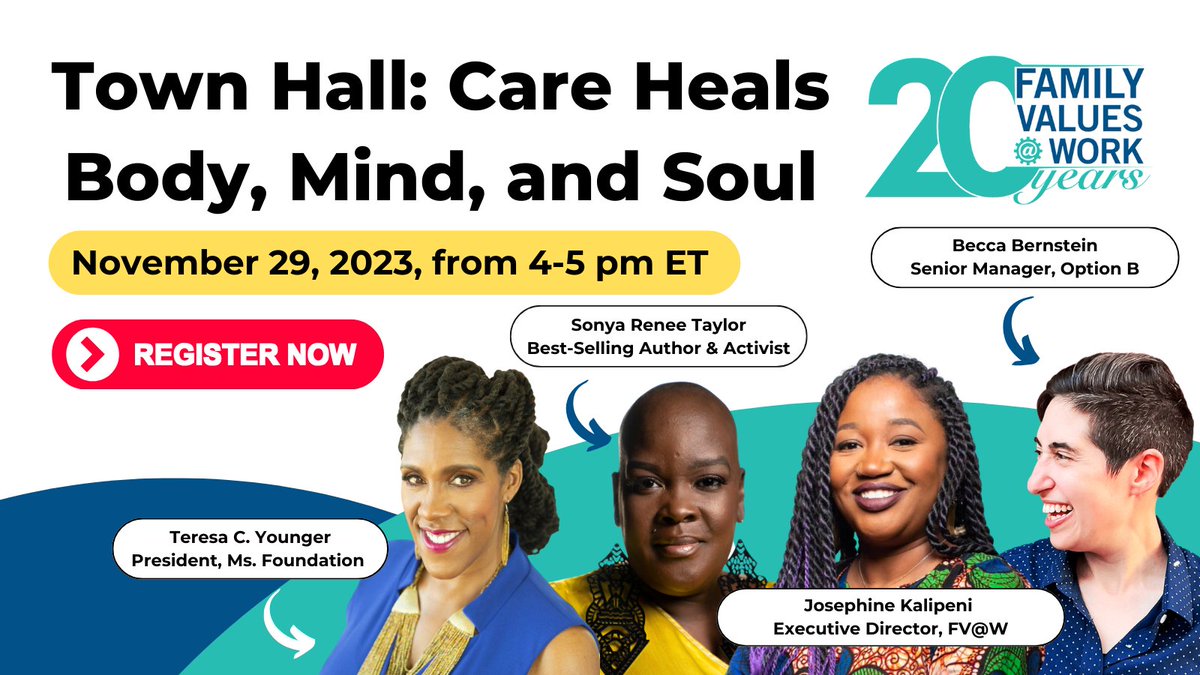 How can we end the practice of underpaying and undervaluing caregivers? Let's talk about and solve this issue. Register to join the convo with Sonya Renee Taylor (@peaceisloud), Becca Bernstein (@optionb), Teresa C. Younger (@msfoundation), and Josephine Kalipeni…