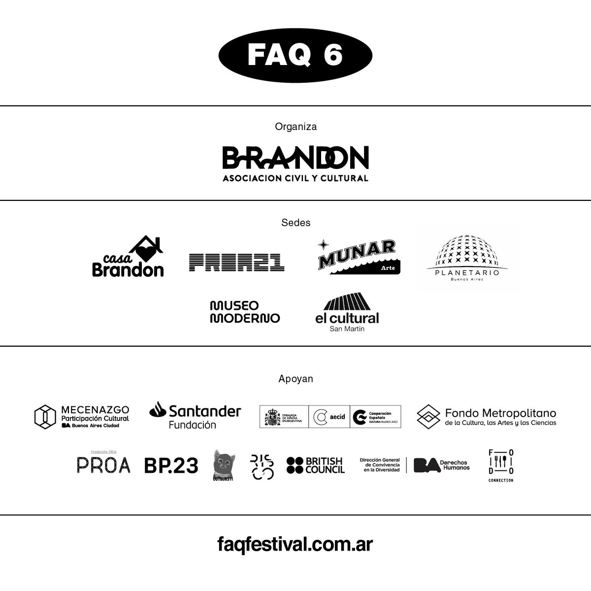 Nueva edición del Festival Internacional de Arte Queer
2 al 9 de Diciembre FAQ 6
¡Lxs esperamos!
.
SOMOS UNX
SOMOS MUCHXS
ESTAMOS JUNTXS 

.
DG @soyleanibarra y @_____agua_____ ✨