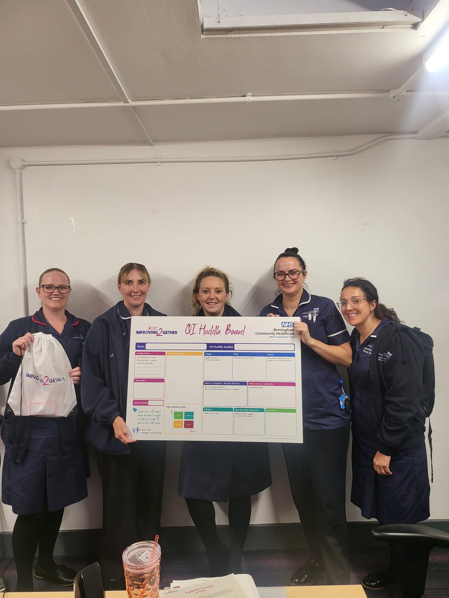 Delivered a QI Huddle board and starter kit to C&F CCN, Palliative Care and Rapid Response teams following their training,  excited to see your quality improvement ideas. @bhamcommunity @violah31 @Debrob701 #QIHuddles, #QualityImprovement