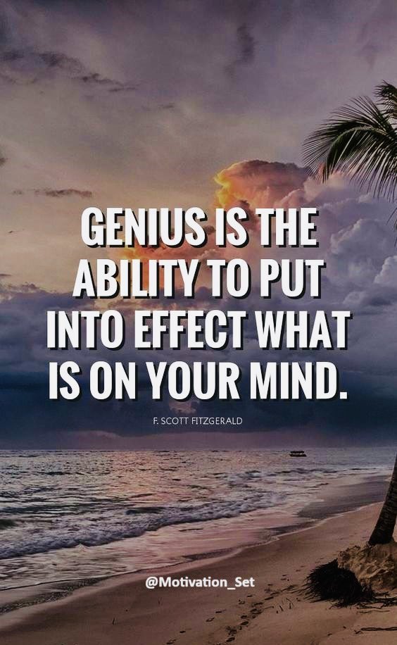 Motivation_Set's tweet image. “Genius is the ability to put into effect what is on your mind.”

-  F. Scott Fitzgerald

#genius 
#executioniskey