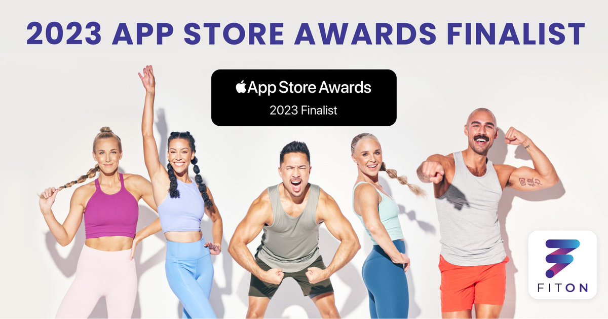 2023 APP STORE AWARDS FINALIST 💪 We are so excited to be 2023 @appstore Awards Finalist 🚀 
Thank you to our amazing FitOn family, team, trainers, and of course YOU for supporting us over the years. There are 9+ million app &amp; we're so proud to be a finalist of #AppStoreAwards