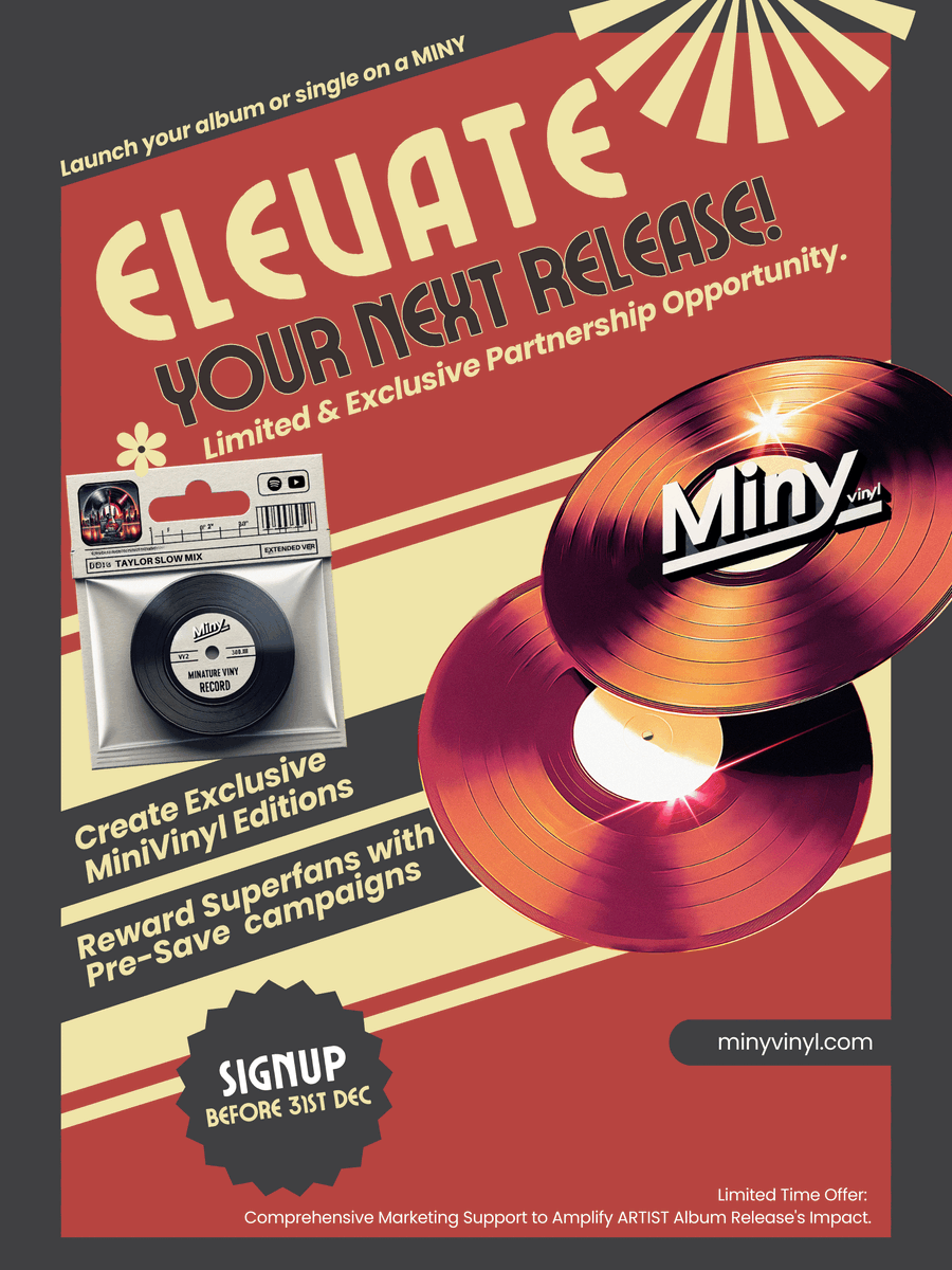 subwaymusicians's tweet photo. 🌟 Exciting News for Artists! 🌟
Are you ready to elevate your next music release? We're thrilled to announce an exclusive partnership opportunity with MiniVinyl that's set to change the game for musicians everywhere!
#musicindustry https://t.co/BZ16YEttNv