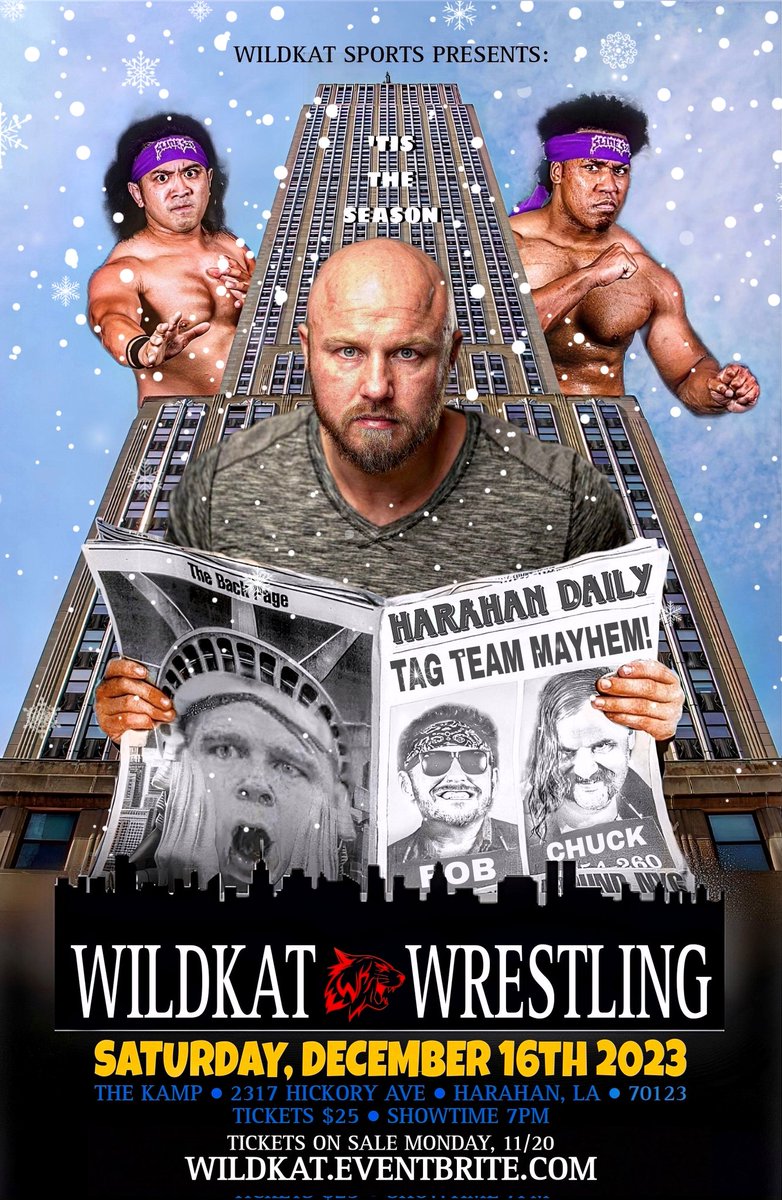 ⚠️SHOW ANNOUNCEMENT!⚠️ 'Tis the season! @WildKatSports returns to HARAHAN on Saturday, December 16th! TICKETS ON SALE next Monday, 11/20 @NOON on wildkat.eventbrite.com Only $25! One price for all tickets! Don't miss this Special WildKat Sports Event this holiday season!