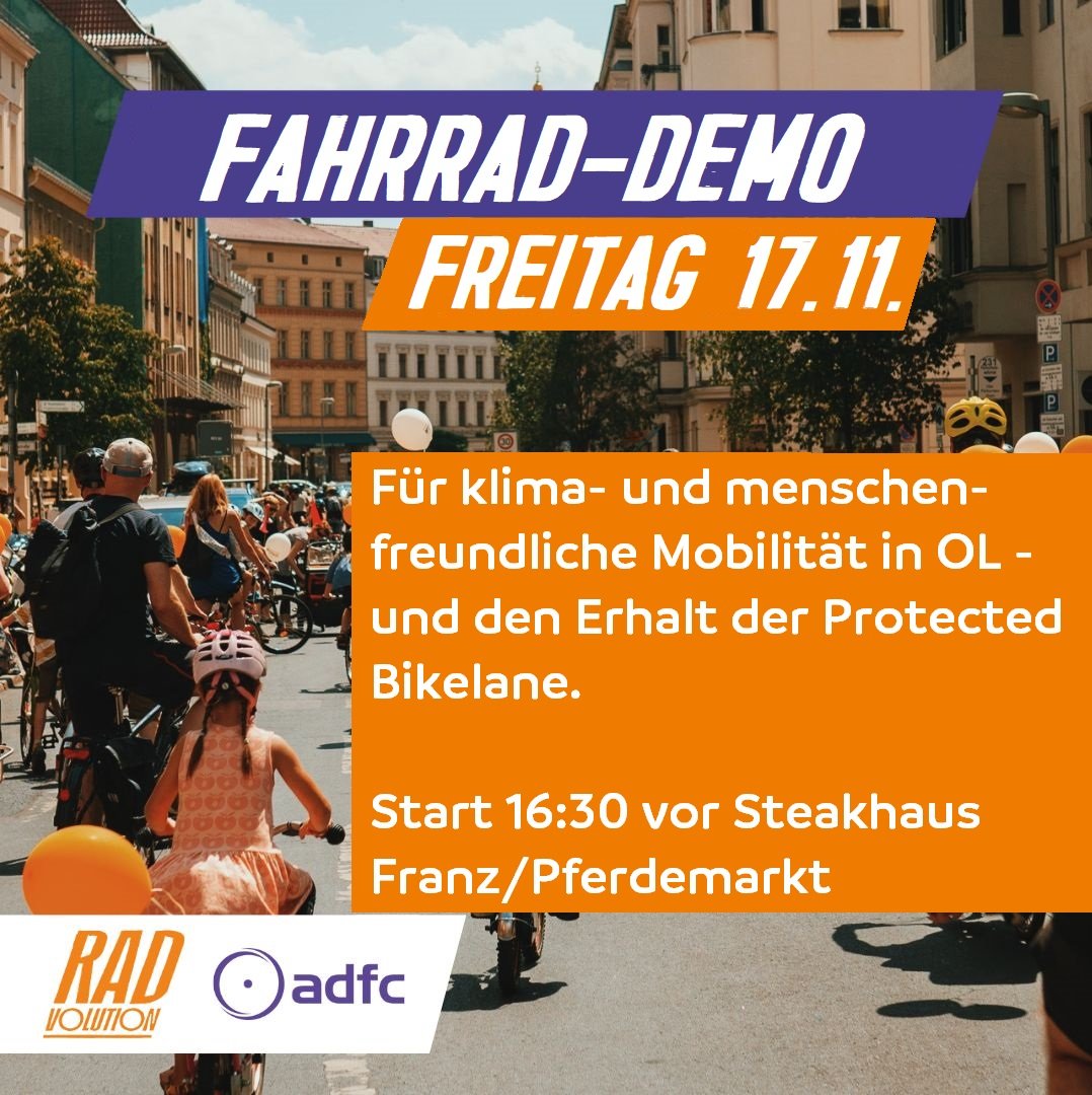 CDU, IHK und der OB wollen die Protected Bikelane in der Nadorster Straße wieder abschaffen. Wir halten dagegen!

#oldenburg