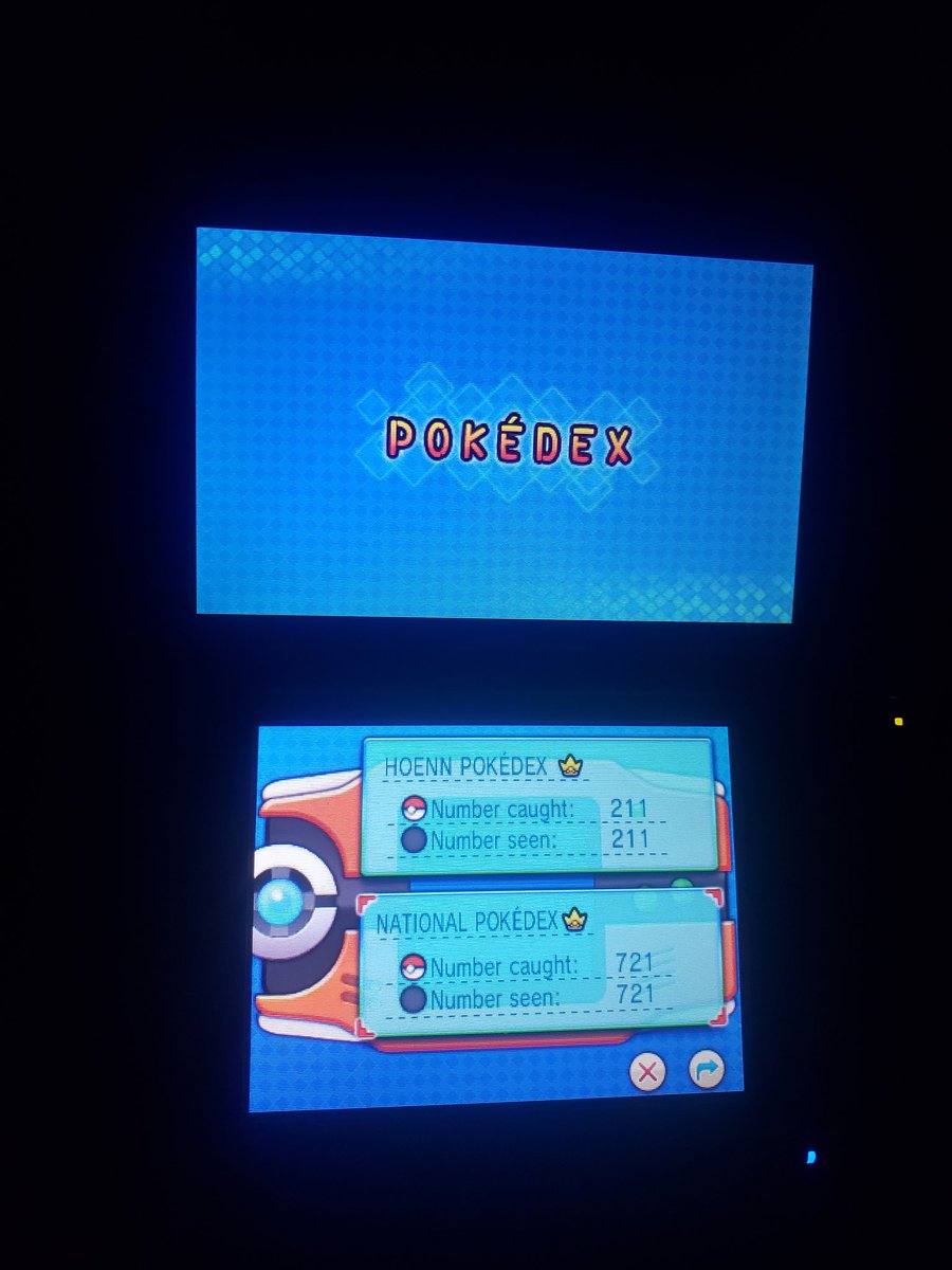 TwiztidPikachu's tweet image. I did it y&apos;all. Finished the National Dex on Pokémon Omega Ruby! Now to shiny hunt!
#pokémon #omegaruby #pokémonomegaruby #nintendo #nintendoDS #nintendo3DS #pokemontogether #gamers #gamingcommunity #twitchtv #trending #pokemonclips #PokemonGO #PokemonScarletViolet