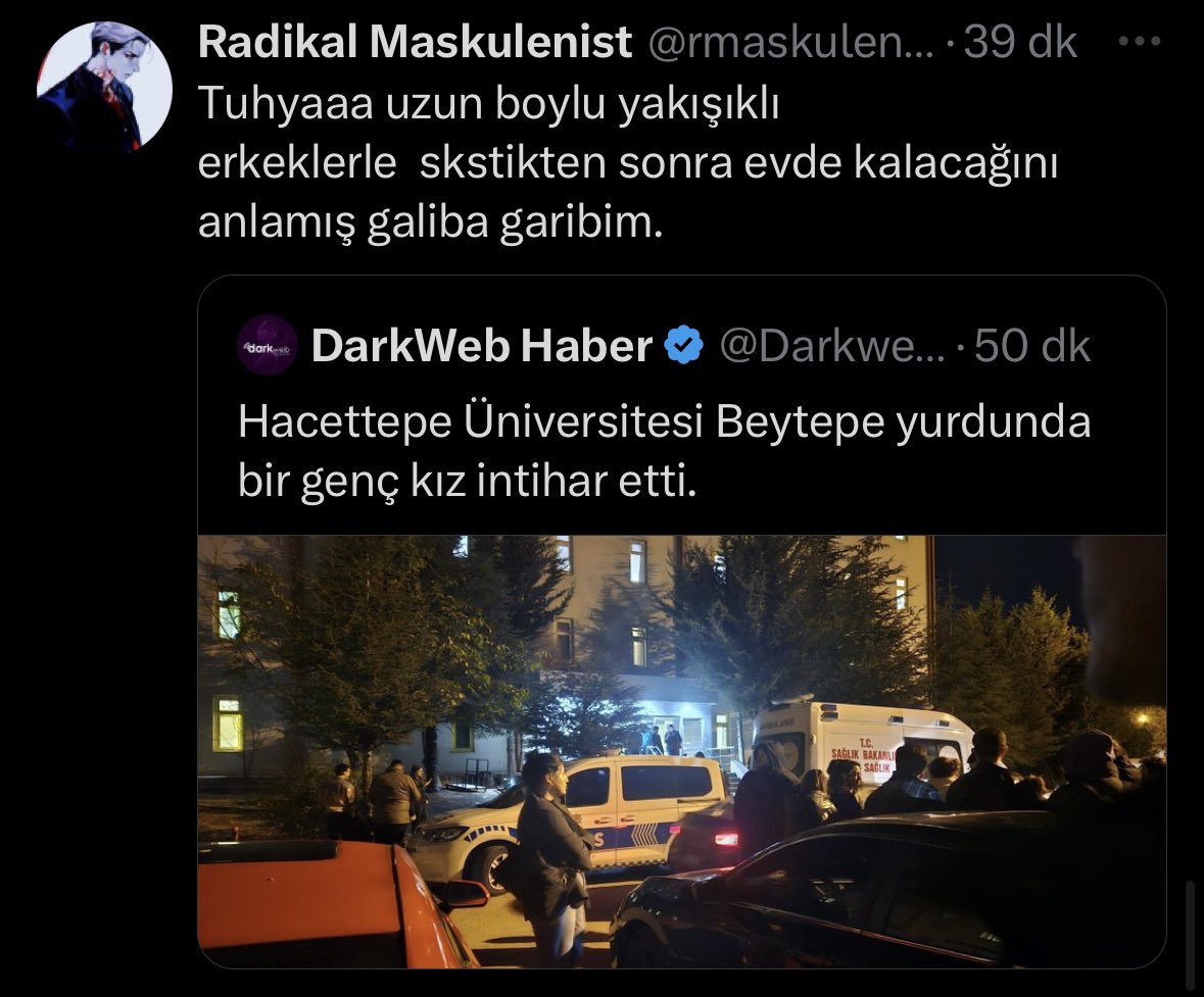 HacettepeBilgi's tweet photo. Biraz önce vefat haberini aldığımız öğrenci arkadaşımız hakkında aşağıdaki paylaşımları yapan alçaklar hakkında açık suç duyurumuzdur!

Bu ifadeler, şeref yoksunluğundan da öte; insanlık suçudur. Derhal işlem yapılmalı. @EmniyetGM @TC_icisleri @AliYerlikaya @CahitGuran @tc_cimer https://t.co/0ocot5uzpu