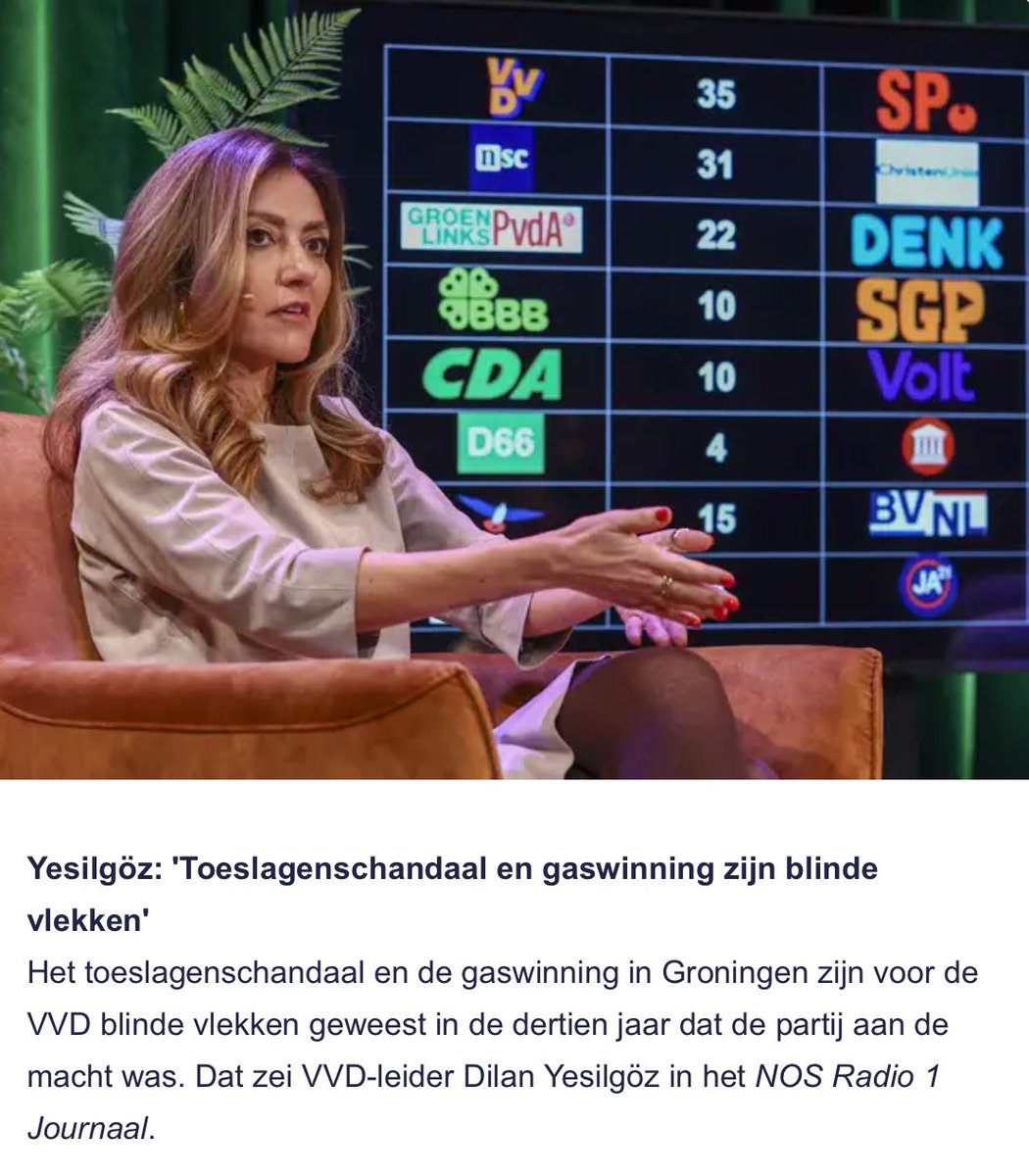 Bizar: wie houdt ze voor de gek!?

Haar partij (#VVD) onder leiding van #Rutte maakt al 12 jaar beleid in Nederland en vervolgens zegt #Yesilgöz dat het #toeslagenschandaal en de #gaswinning in Groningen blinde vlekken waren.

Schaamteloos!