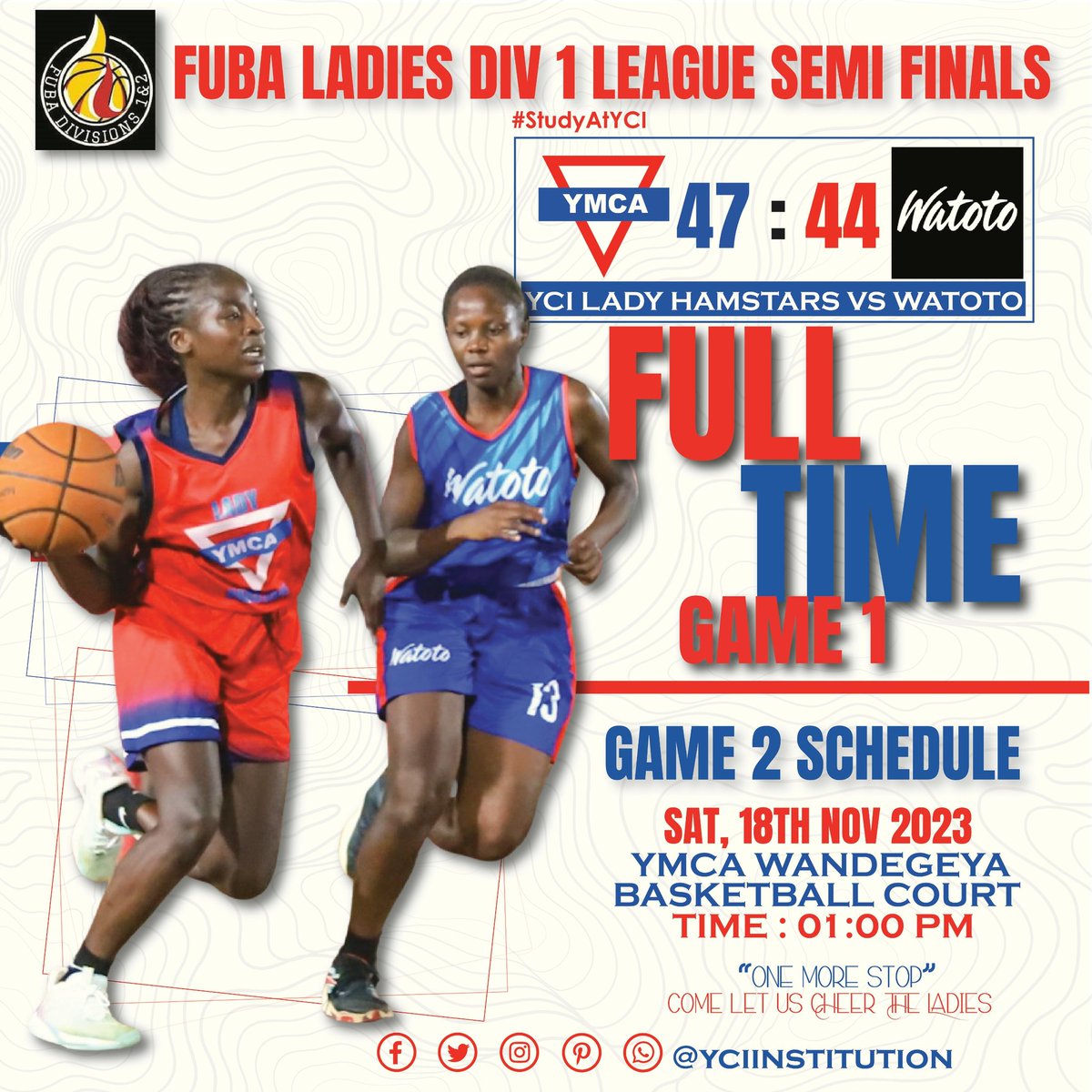 YmcaInstitute's tweet image. 🏀 Victory Alert! 🌟 YCI Lady Hamstars triumph over Watoto in Game 1 of the Best of 3 Series Semi-Finals! 🎉🙌 Huge shoutout to the Guild Council members and every student who cheered us on - your commitment fuels our fire! 🔥  #YCIHamstars #SemiFinals  #RoadToTheFinals 🌟🏀