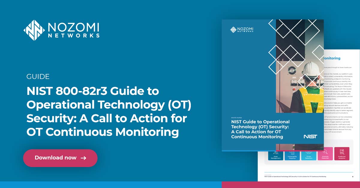 👷 NIST’s 800-82r3 Guide to Operational Technology (OT) #Security is a call to action for #OT continuous monitoring.
  
Read Nozomi Networks' new overview, which shares considerations for OT #RiskManagement and key sections of the #NIST guide: ow.ly/5Yam50Q77sV