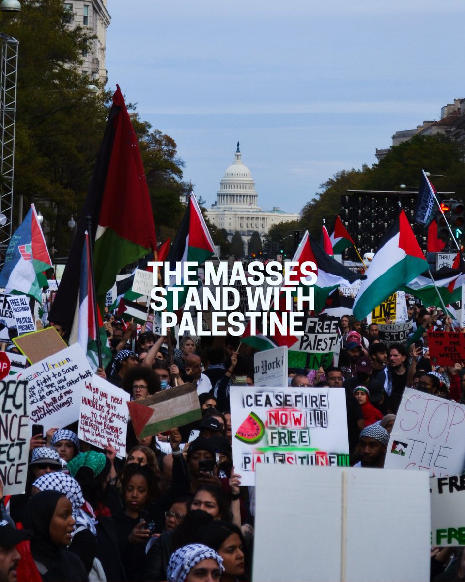 The Palestine liberation movement, with the raw power of undying commitment to our people’s struggle, has rallied millions upon millions worldwide behind our righteous cause. From DC, to London, to Iraq, to South Africa; from every corner of the world, the people stand with us!