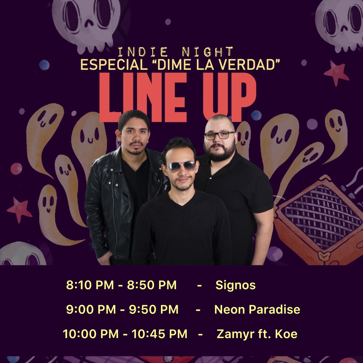 NeonParadiseNI's tweet photo. Indie Night Vol. 3🤘🏻✨

🎸 Bandas:
- Neon Paradise
- Zamyr ft. Koe
- Signos

🎫 Preventa: C$100
🎫 Puerta: C$120
*Para Preventas nos pueden contactar

📅 Fecha: Viernes 17 de Nov 2023
🕖 Hora: 8:00PM
📍 Lugar: La Lora Viajera https://t.co/SgHMglgk8z