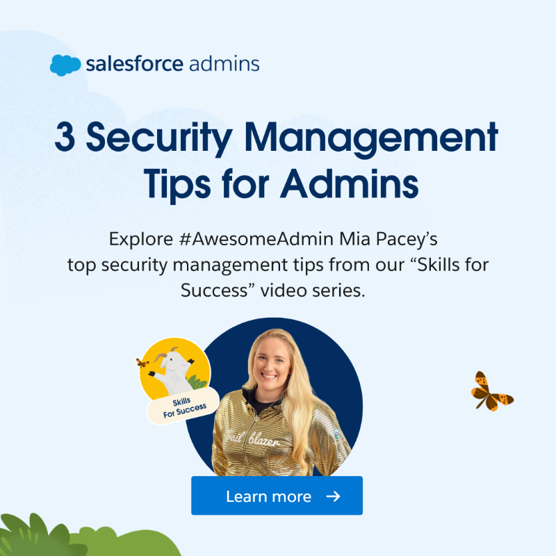 SalesforceAdmns's tweet photo. Your Salesforce data's best friend? Strong security management! 💪 

Learn from @PaceyMia's expert tips below, and then check out some other critical #AwesomeAdmin skills here: https://t.co/ZD01kmF90U