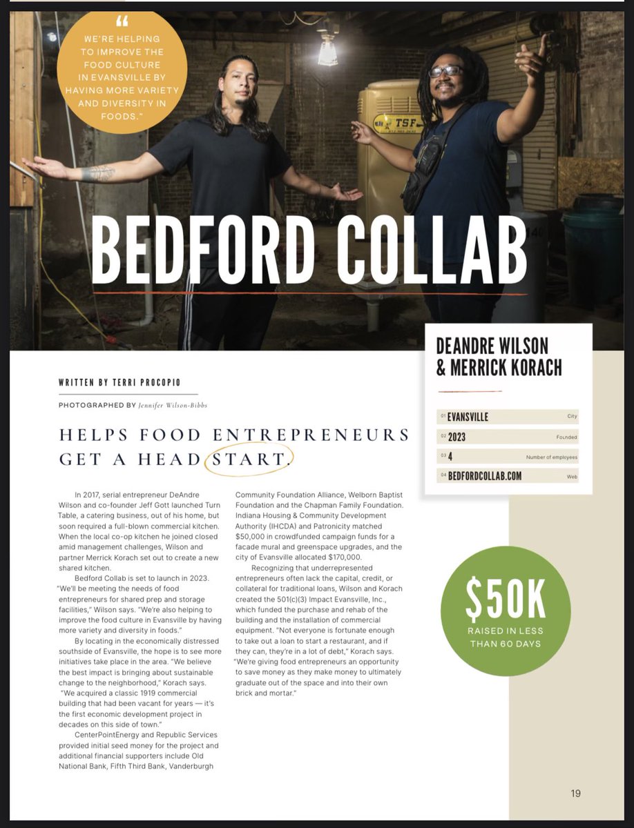 Shout out to <a href="/DeAndreDWilson/">Dre</a> and all the entrepreneurs making a positive impact in the world around us. #GlobalEntrepreneurshipWeek #foodpreneurs #bedfordcollab <a href="/Indiana_EDC/">Indiana Economic Development Corp.</a>