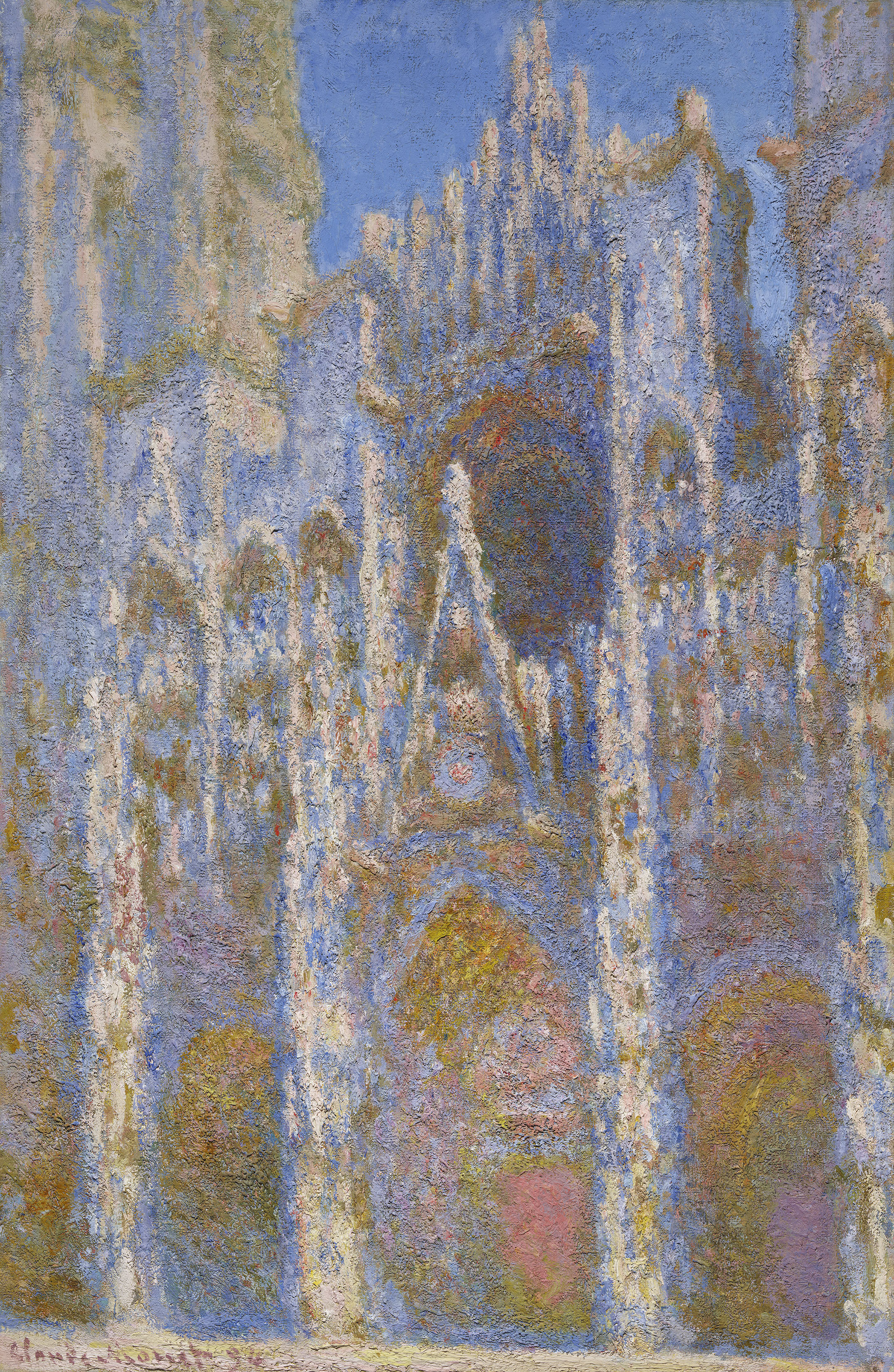 Impressionist oil painting of Rouen Cathedral.