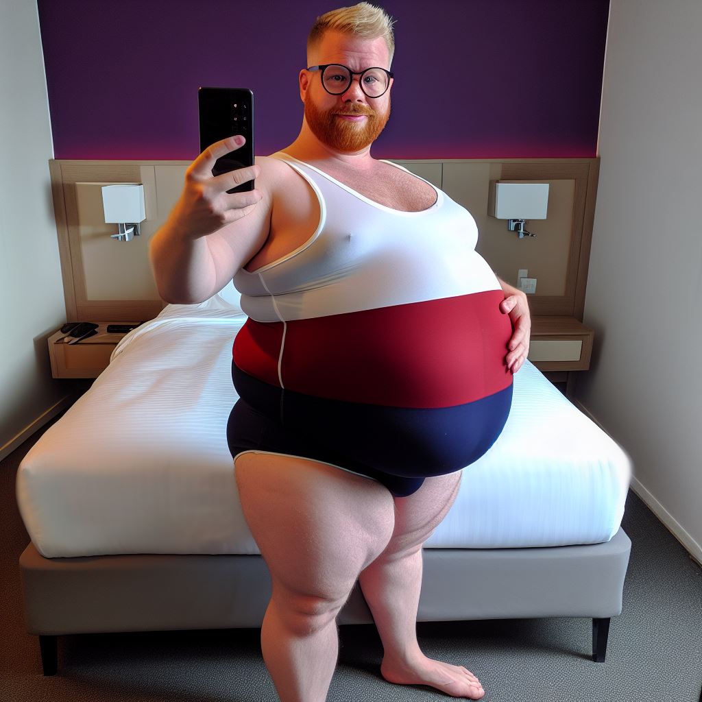 AIChubbyMan's tweet photo. @RGingerbear Trying to recreate the mirror photo but I'm still learning ;) sorry for adding "some" pounds ;p https://t.co/XuwLRtvsMP