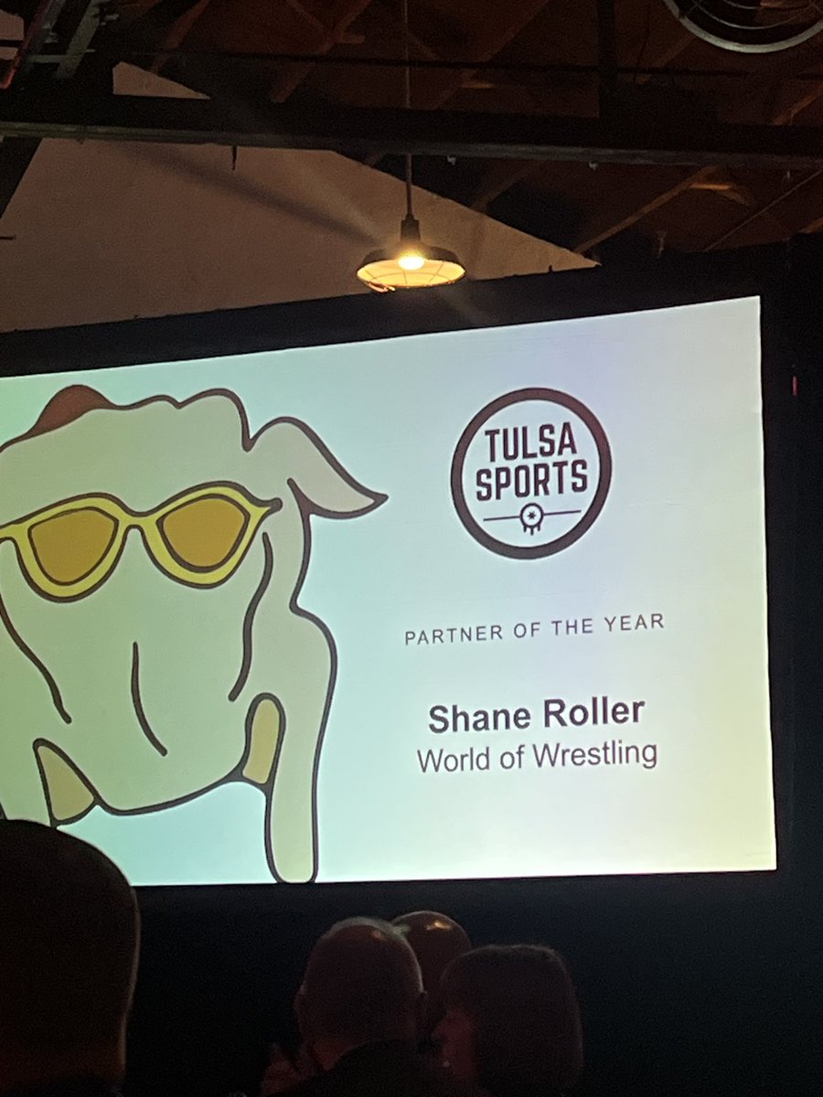 shaneroller's tweet photo. Honored to receive the Tulsa Sports partner of the year for @WorldofWrestlin this morning! Tulsa is doing a great job hosting wrestling events from youth age thru college. Glad to be a part of Tulsa Regional Tourism’s record setting year!
#friendsoftourism @Joel_Koester https://t.co/lSyRPiQR2B