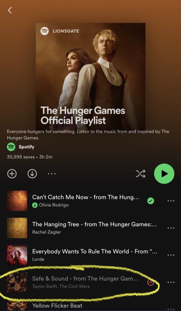 Hey @spotify @thehungergames can you replace Safe And Sound and Eyes Open with Taylor’s Version?