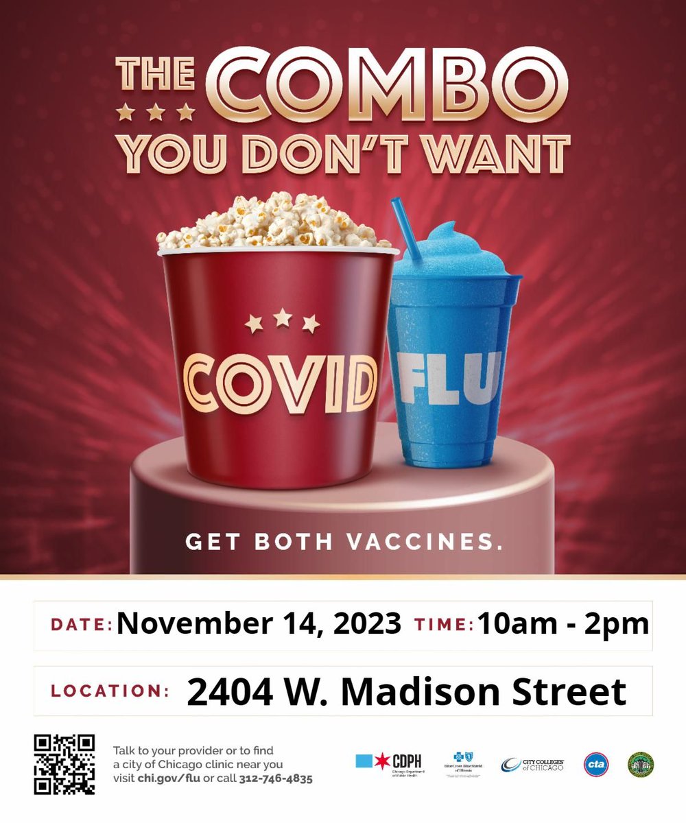 Reminder: Covid-19 & Flu Shots are available today at 2404 W. Madison Street until 2pm today!