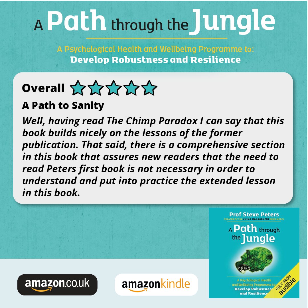 chimpmanagement's tweet photo. I wrote the Chimp Paradox book to introduce the concept of how the mind is structured and works. The first stage in this book gives a summary of this. The remaining seven stages will form the path to robustness and resilience.

A Path through the Jungle

#TheChimpModel https://t.co/eZgSV3GKIr