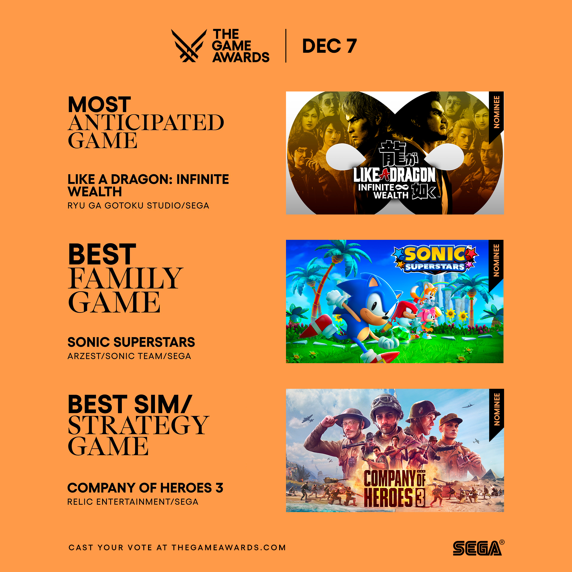 Sonic Superstars Nominated for Best Family Game at The Game Awards 2023 -  Games - Sonic Stadium